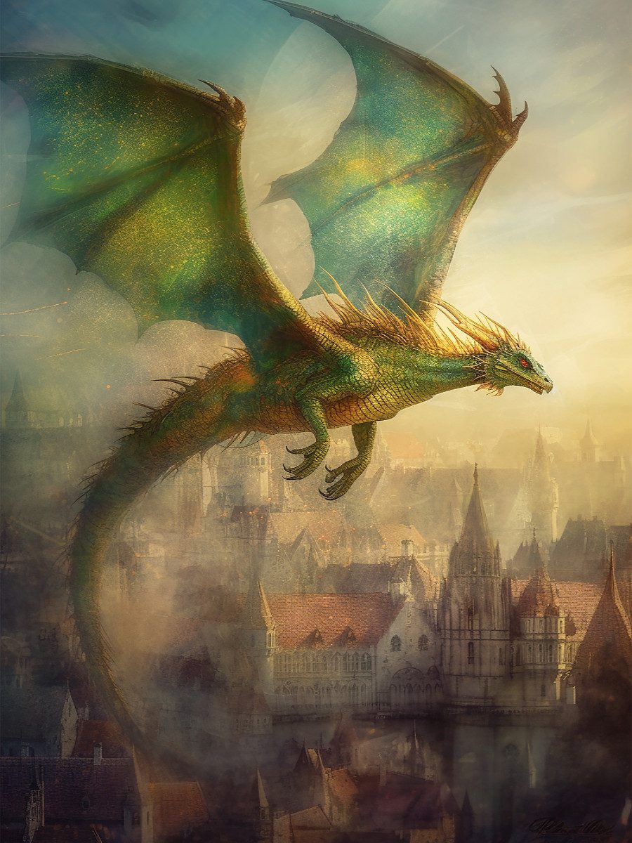 CALVENDO Puzzle CALVENDO Puzzle Ein Motiv aus dem Kalender Malerische Drachen, 1000 T, 1000 Puzzleteile