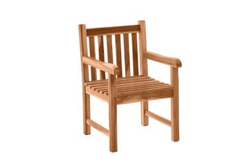 TPFGarden Gartenstuhl TEAKA - Gartenlounge-Stuhl aus unbehandeltem Teakholz (Holzstuhl - Belastbarkeit 150 kg - Farbe natur, 1 St), Maße (BxHxT): 60x92x63 cm - Sitzfläche (BxHxT): 50x45x52 cm