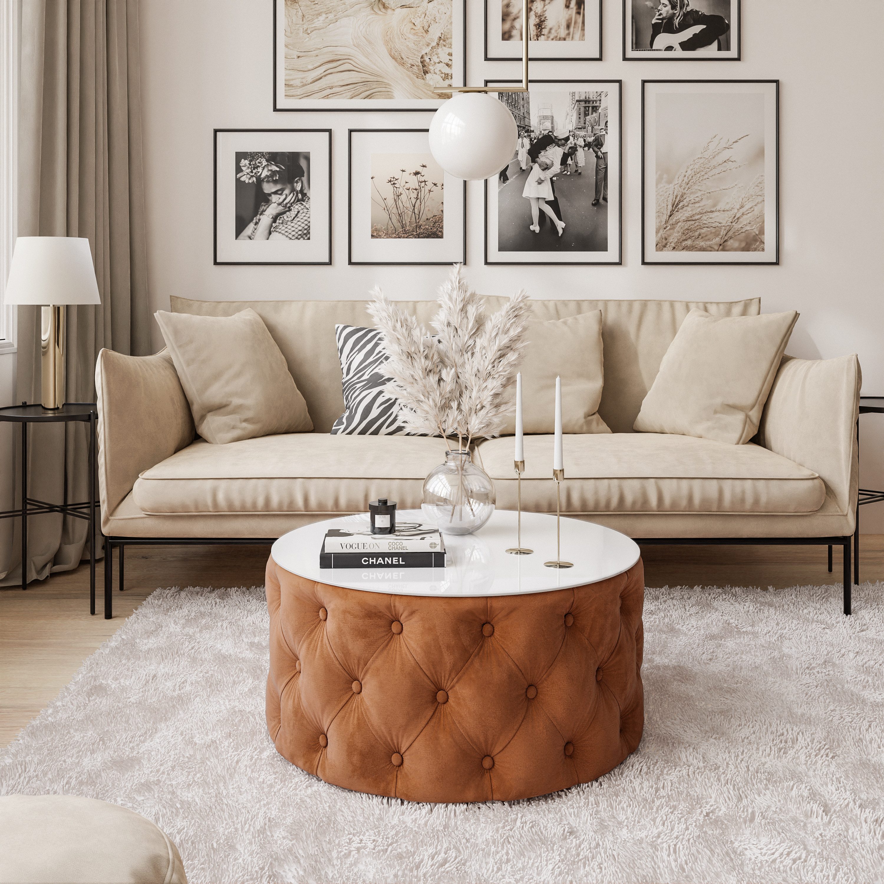 Lookway Couchtisch CHESTERFIELD 70 cm runder günstig online kaufen