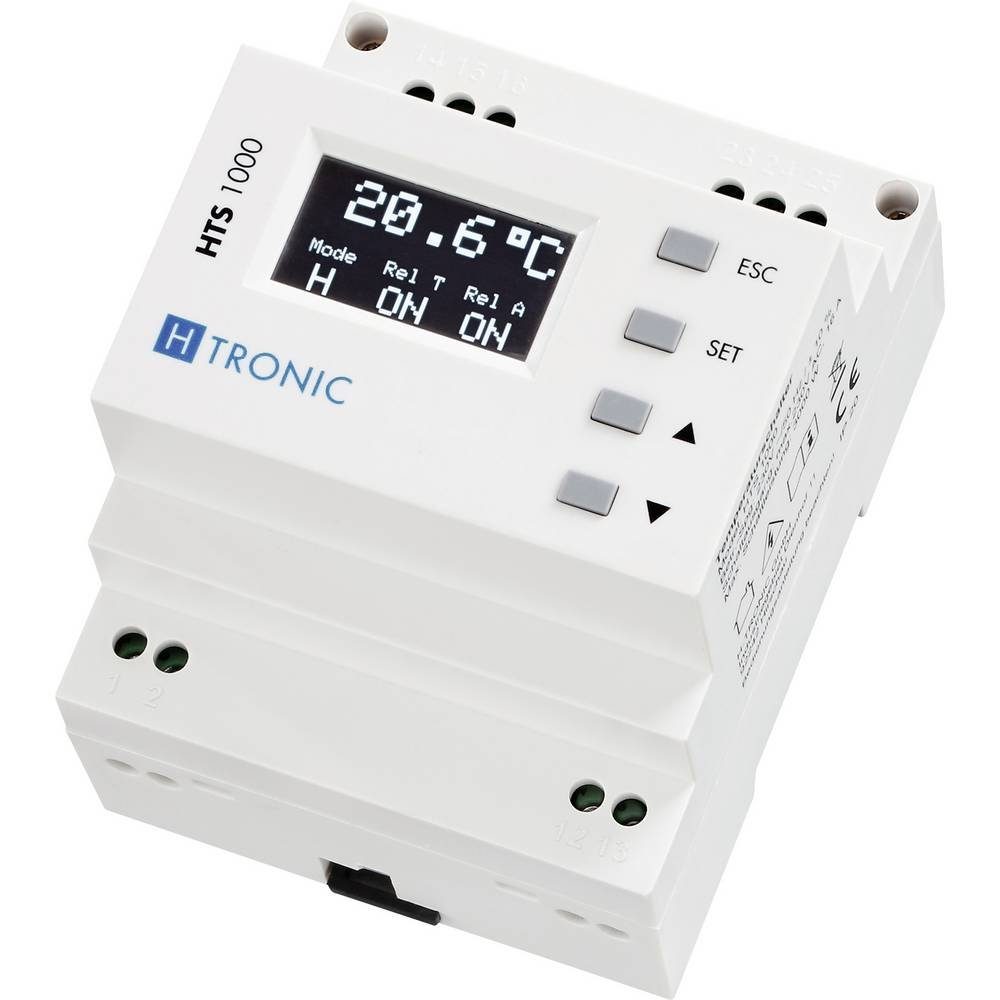 H-Tronic Elektro-Motorsense Hutschienen-Temperaturschalter, (Hutschienen-Temperaturschalter HTS 1000, Sensor PT1000 2-Leiter), Temperaturschalter