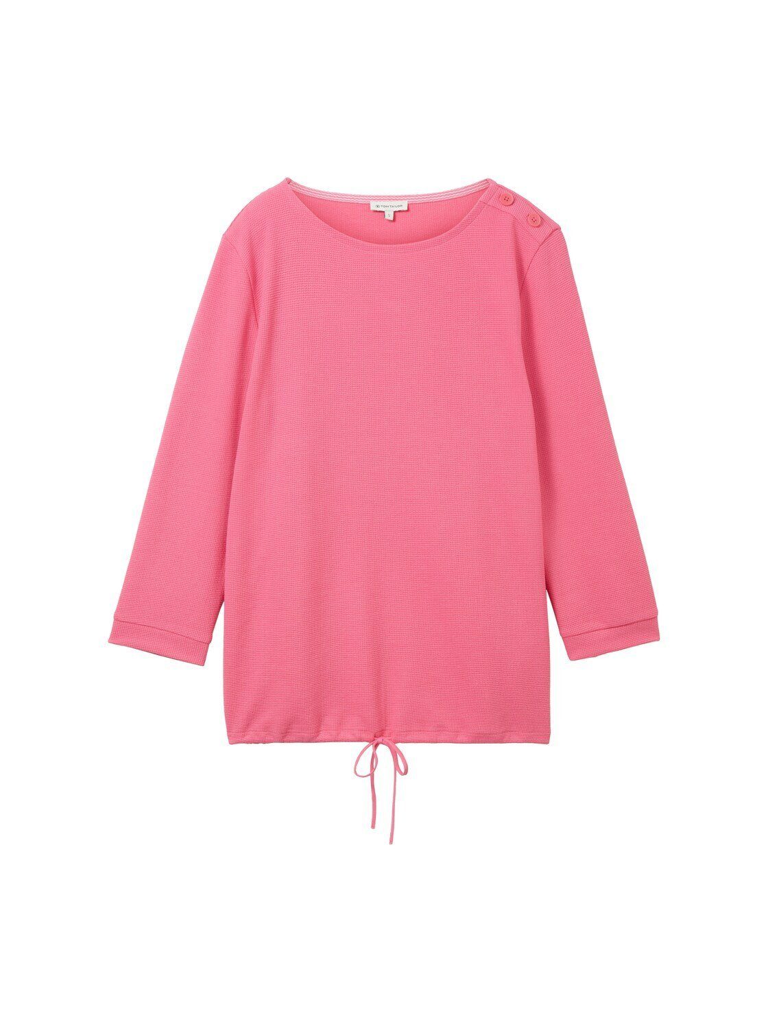 TOM carmine T-Shirt mit Arm pink Shirt 3/4 TAILOR Bio-Baumwolle