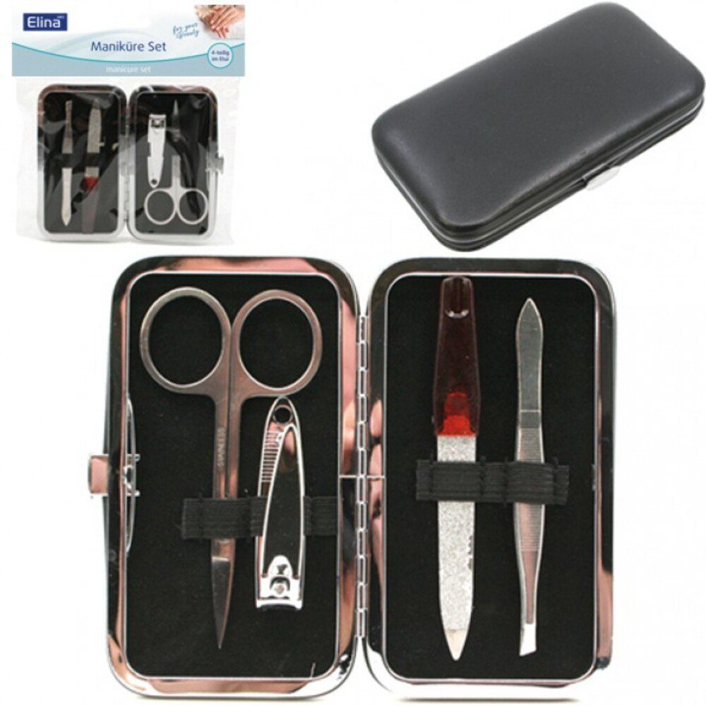 Schminkset Nagelpflege, Etui Kosmetikset OSMA 4-tlg., Maniküre-Pediküre-Set Werm Manikürset,