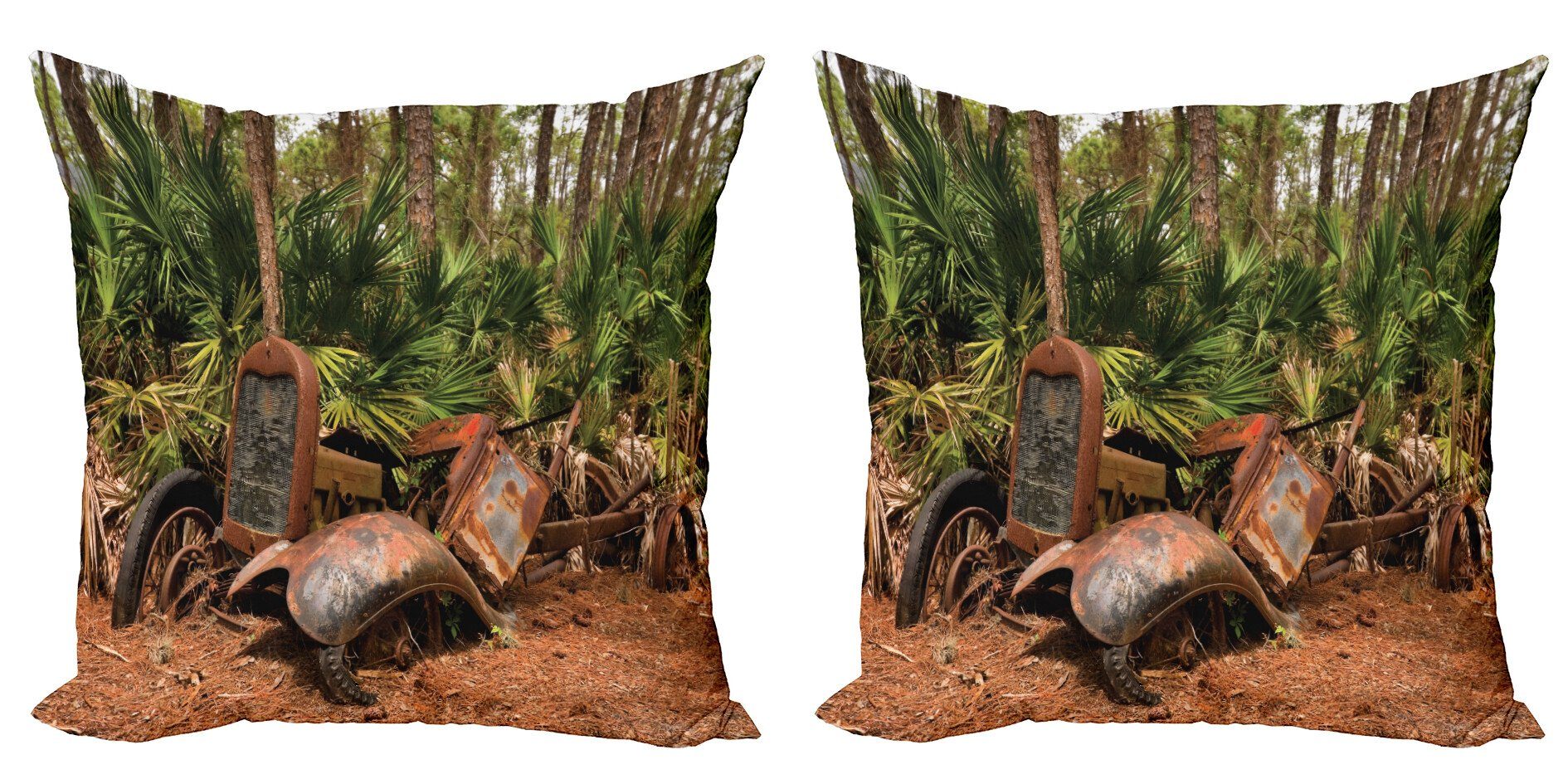 Kissenbezüge Modern Accent Doppelseitiger Digitaldruck, Abakuhaus (2 Stück), Rustikal Tropical Forest Palms