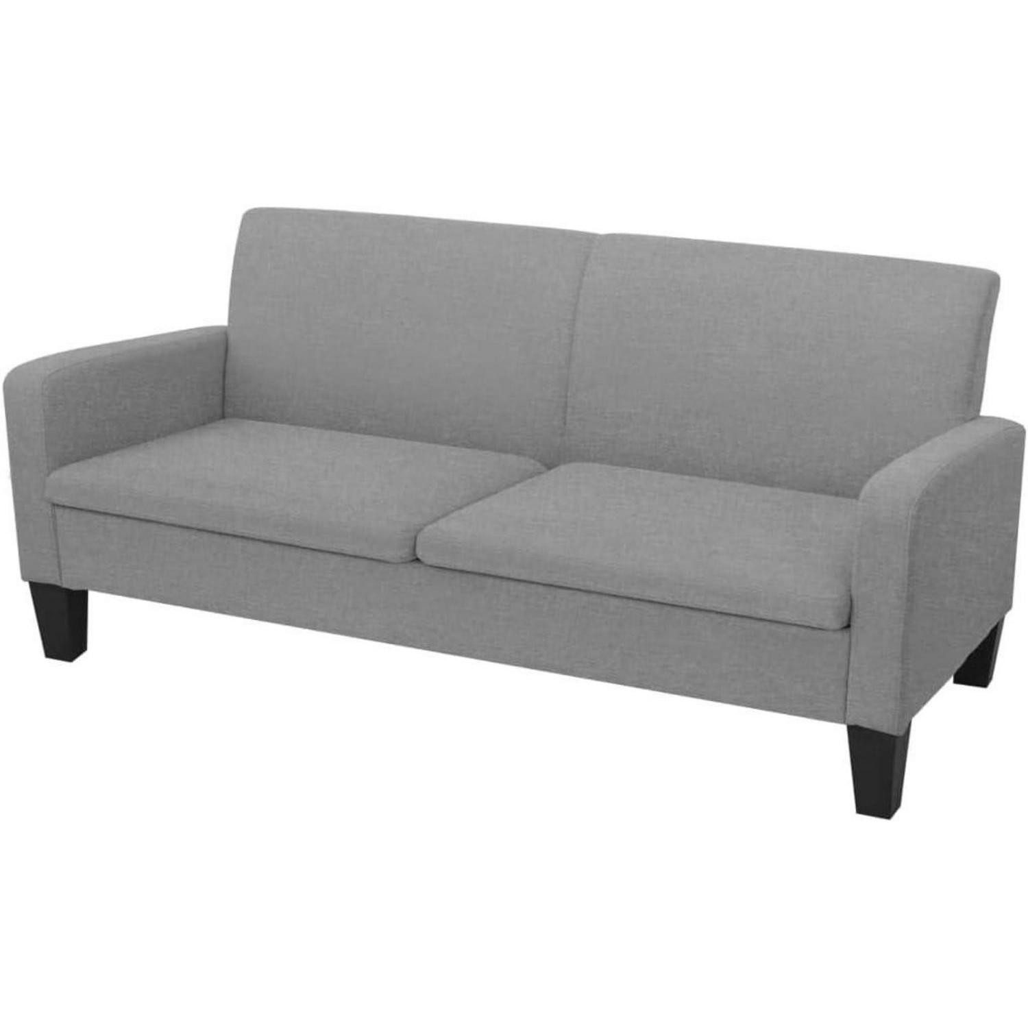 LuxusKollektion Sofa Sofagarnitur 2tlg Stoff Wurfkissen 180+135 x 65 x 76 cm Hellgrau