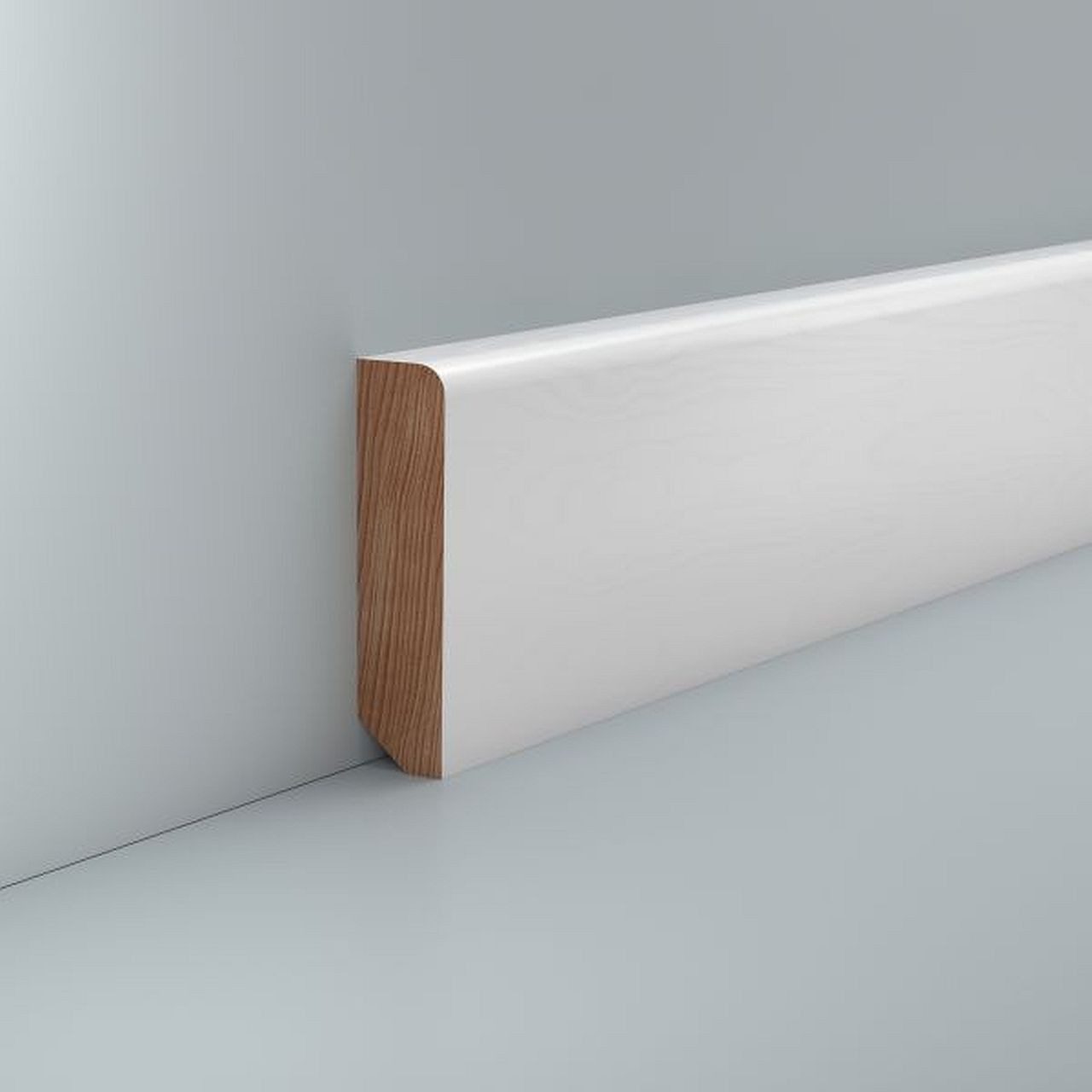 Südbrock Sockelleiste Sockelleiste weiß 20 x 80 Holz Buche Lackiert Fußleiste RAL 9010, L: 240 cm, H: 8 cm, 1-St.