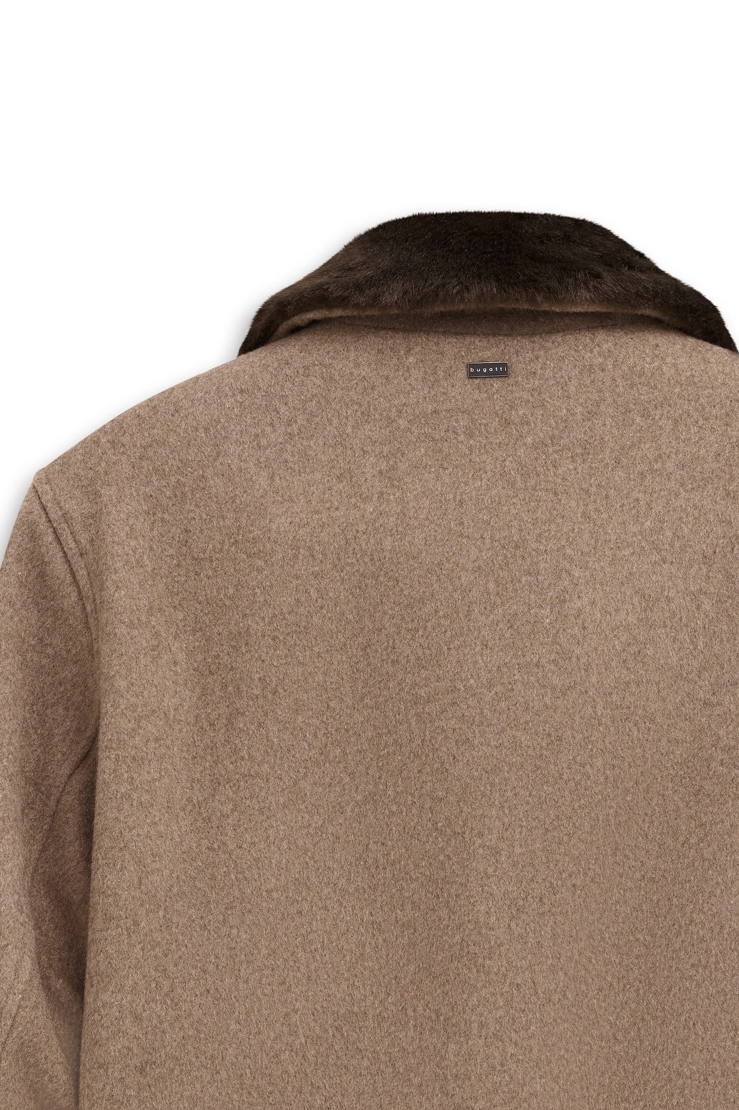 bugatti Wolljacke Modern Fit mit abnehmbarem Kunstfellkragen