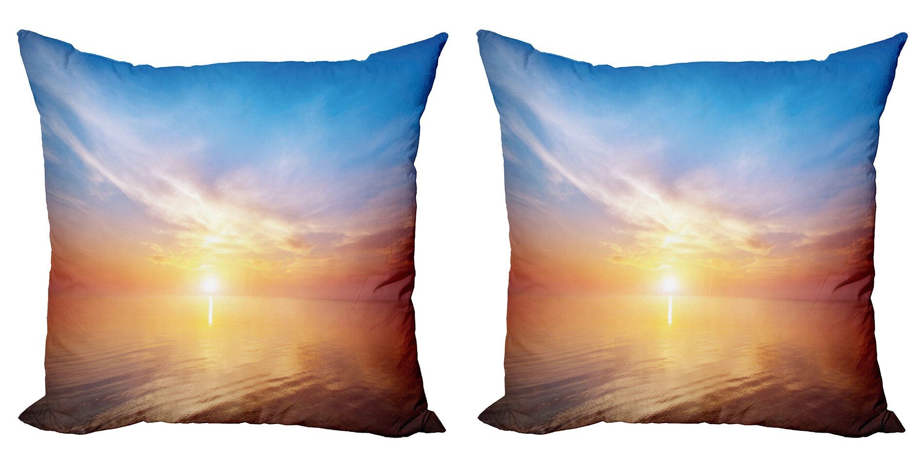 Kissenbezüge Modern Accent Doppelseitiger Digitaldruck, Abakuhaus (2 Stück), Sonnenaufgang Horizon Seascape Bay