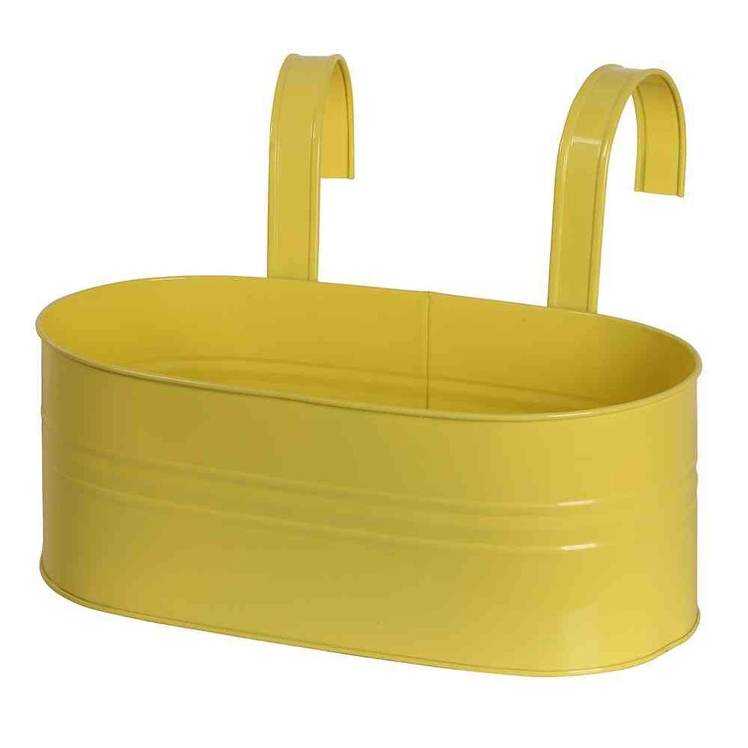 Siena Garden Плантатор Blumenkasten oval, gelb, 39 x 16,5 x 14,5 cm Stahlblech, mit fest mont