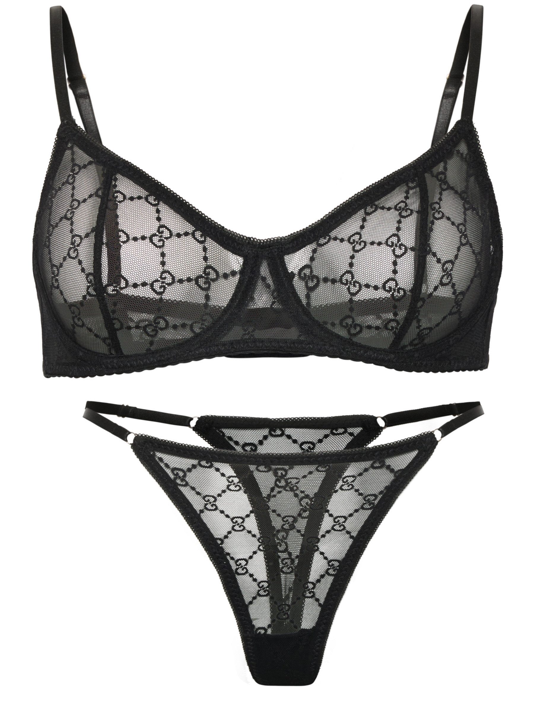 Elegant Love Set: Bügel-BH Sexy Damen-Dessous-Set – Reizvoller Balconette-BH mit String (Set, 2-tlg., mit Tanga) Sinnliches Lingerie-Set – Luxuriöse Reizwäsche  – Bild 2 von 5