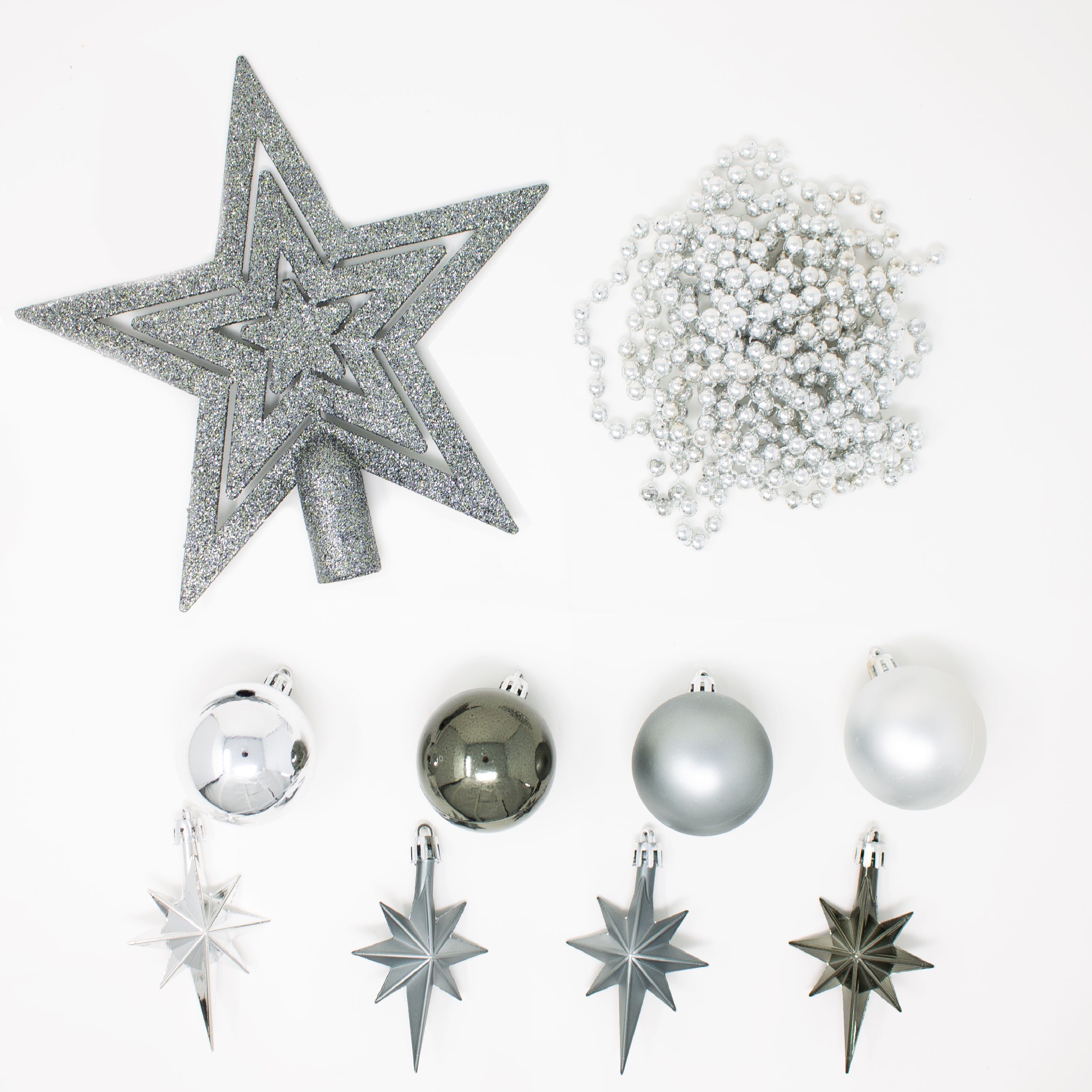 Spitze 45er Christbaumschmuck Christbaumkugeln Baumschmuck Christbaumschmuck Set Sterne Graphit ToCi