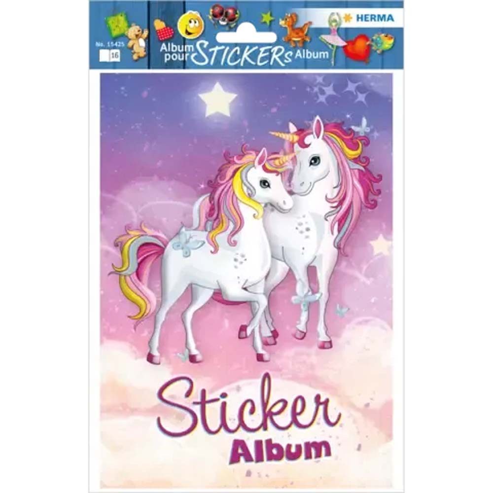 HERMA Aktenmappe Sticker Sammelalbum für Kinder Einhorn Best Friends A5, silikonisierte Seiten