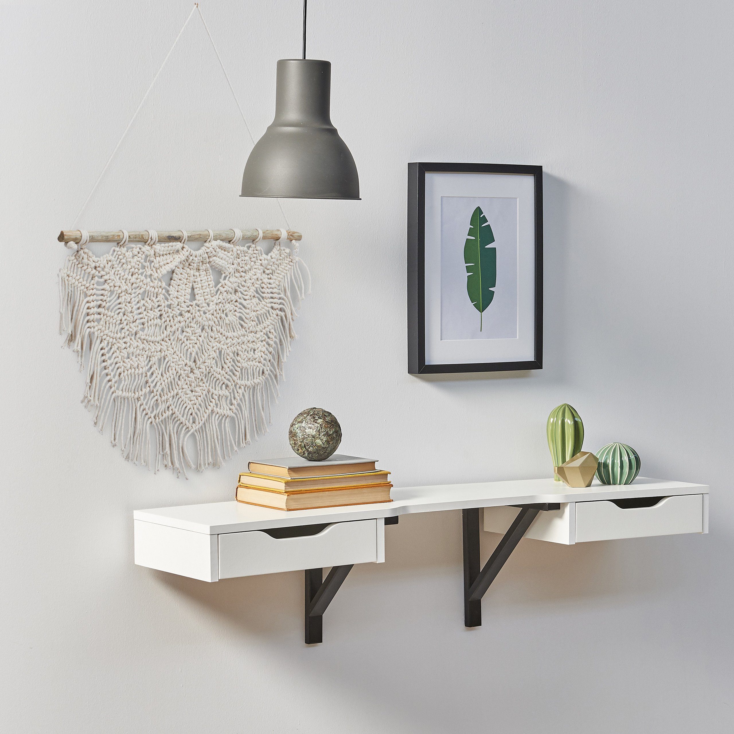 relaxdays Wanddekoobjekt Makramee Wandbehang Zick-Zack günstig online kaufen