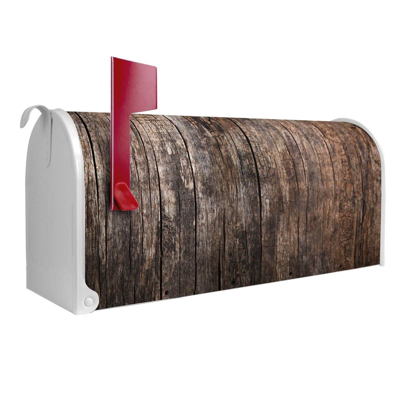 banjado Amerikanischer Briefkasten Mailbox Altes Holz (Amerikanischer Briefkasten, original aus Mississippi USA), 22 x 17 x 51 cm weiß