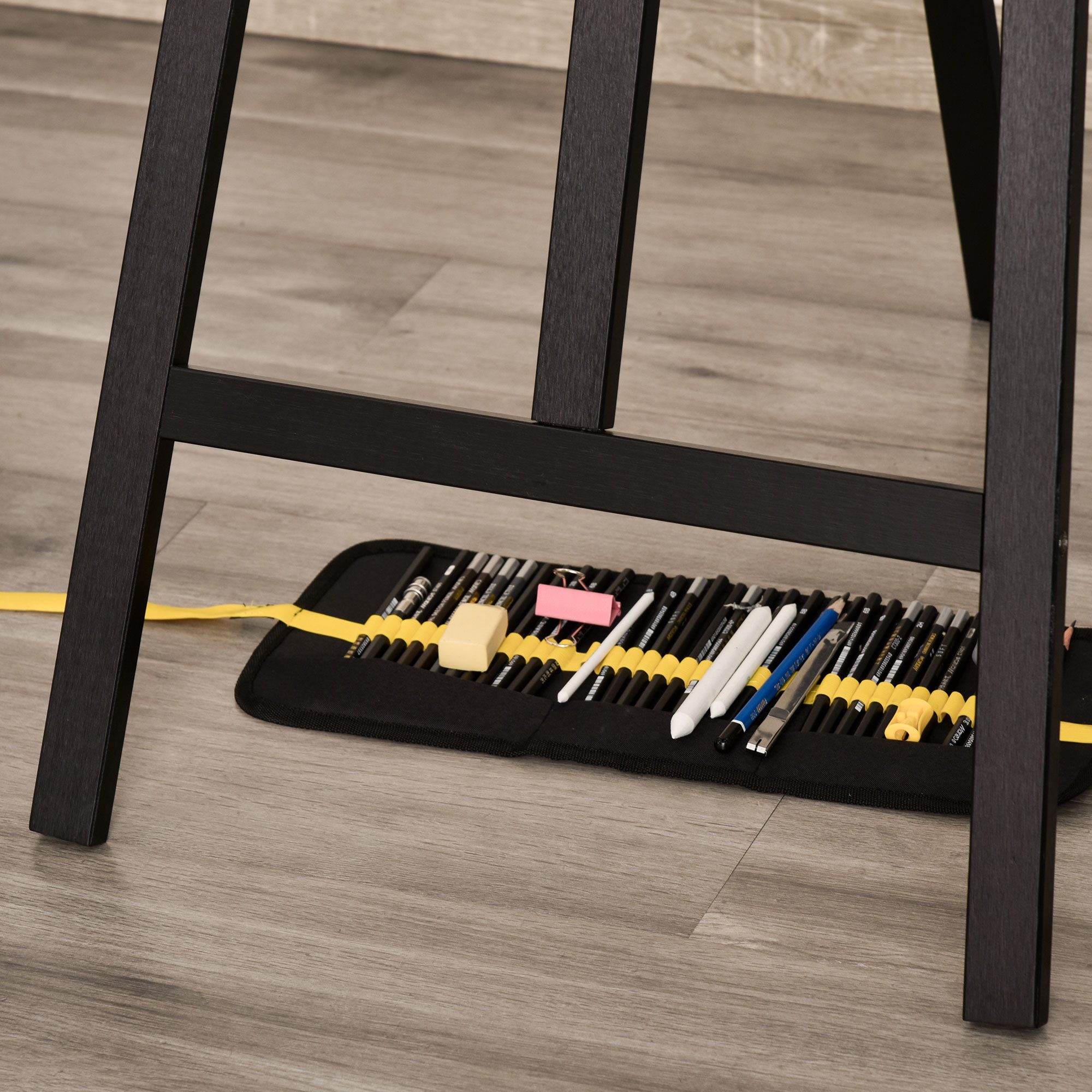 MC Star Staffelei aus Kiefernholz, klappbar & 90° einstellbar, Sitz- und Standstaffelei