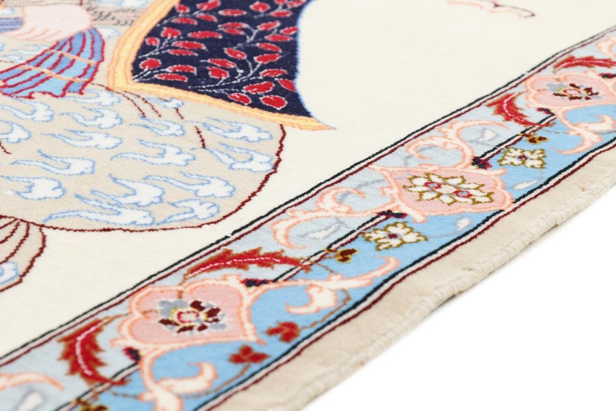 Orientteppich Isfahan Seidenkette 80x110 Handgeknüpfter Nain Orientteppich, mm Höhe: Trading, rechteckig, 6