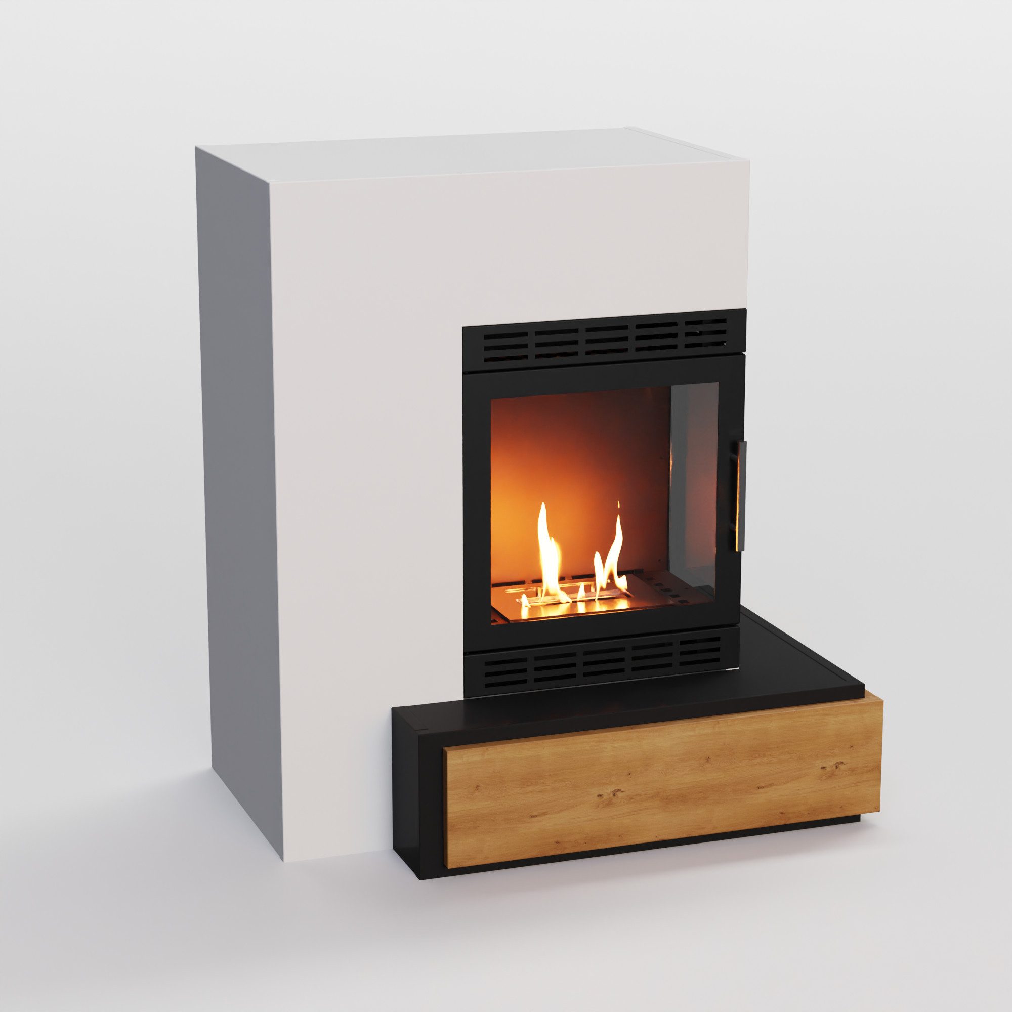 GLOW FIRE Echtfeuer-Dekokamin Narvik Vision Ethanol Kamin, Bioethanol Kamin mit 3h Brenndauer, Heizleistung bis 2KW