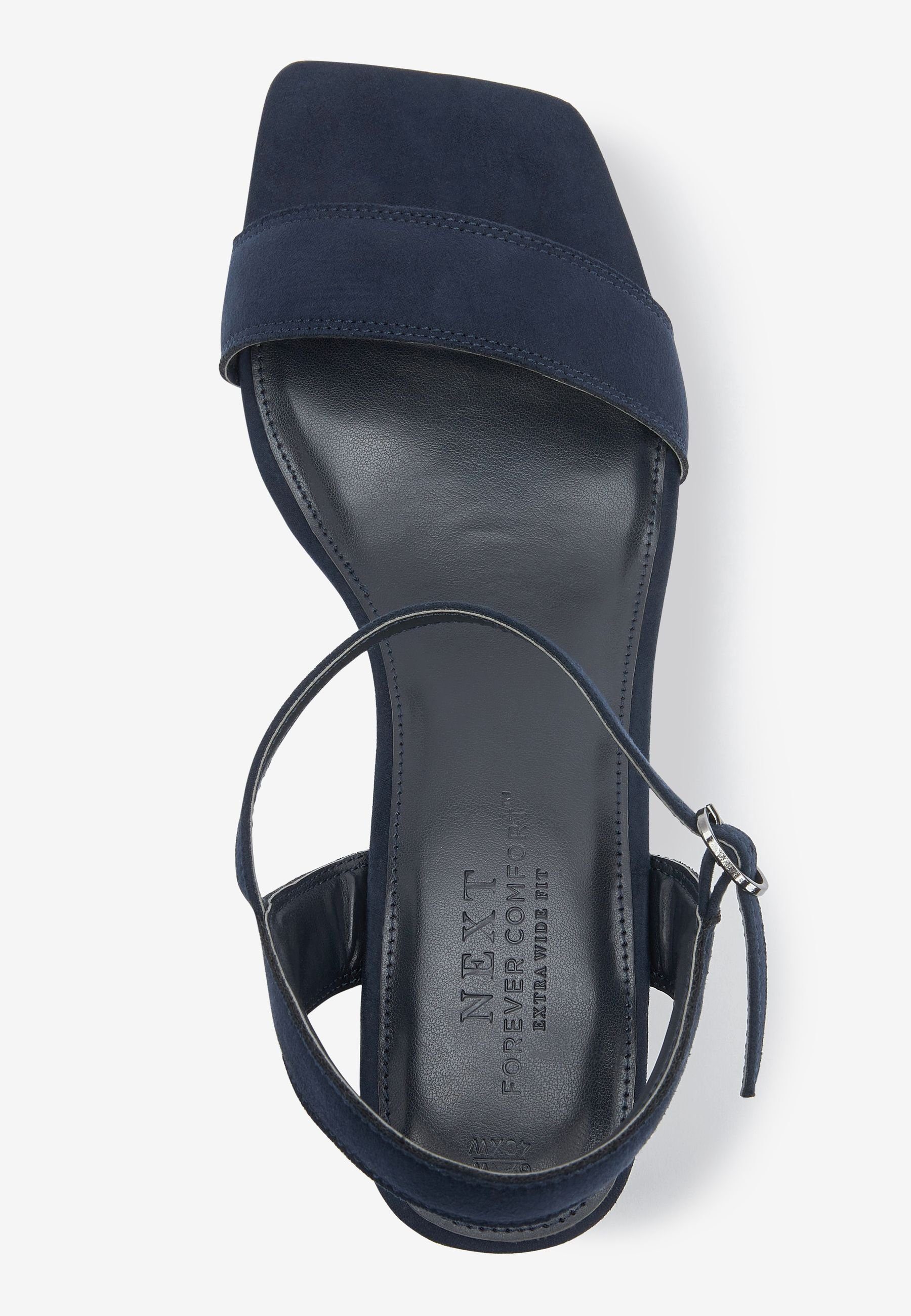 mit Sandalen Next Navy Blue Schlichte (1-tlg) Forever Sandalette Blockabsatz Comfort