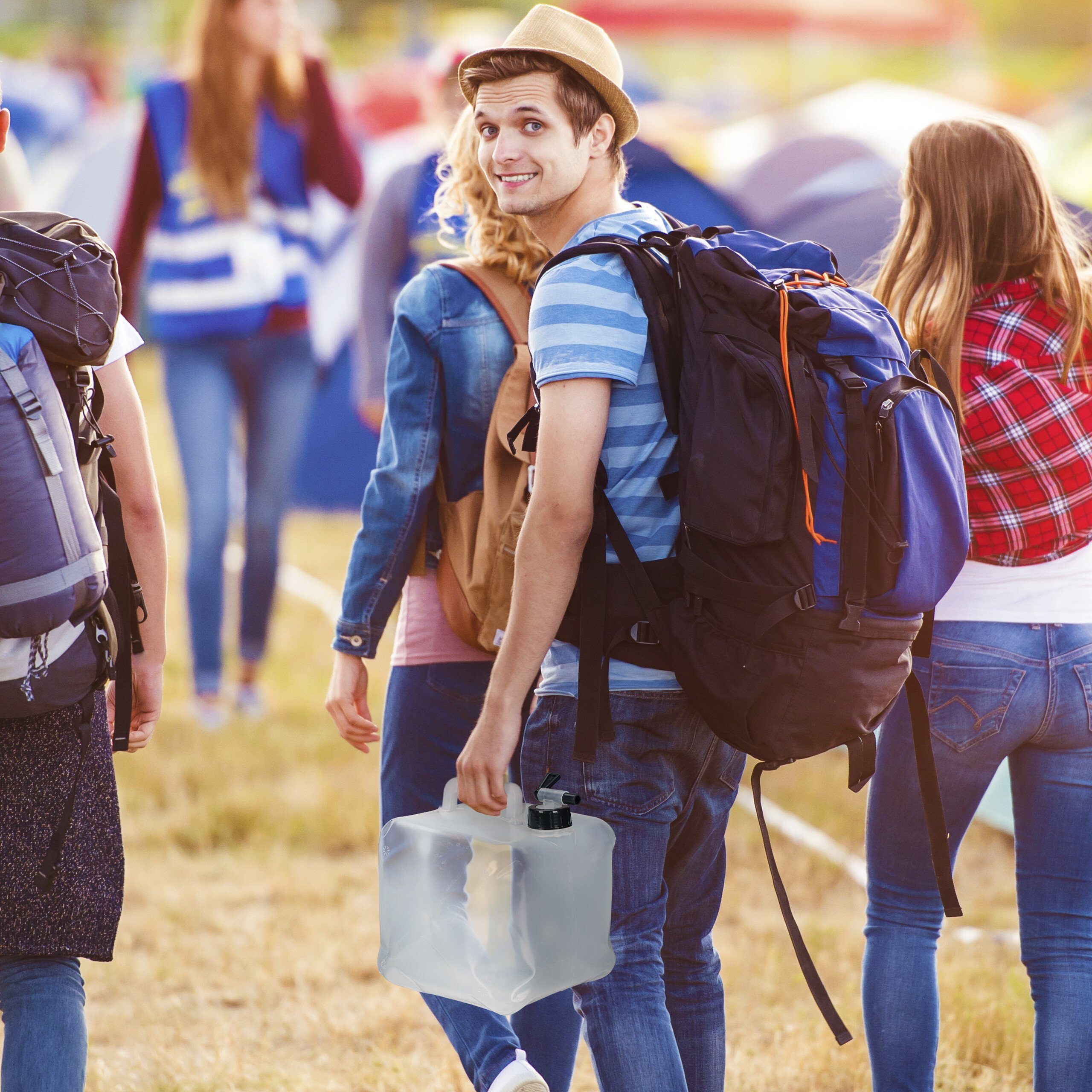 relaxdays Kanister Faltbarer Wasserkanister im 4er Set, 5 Liter