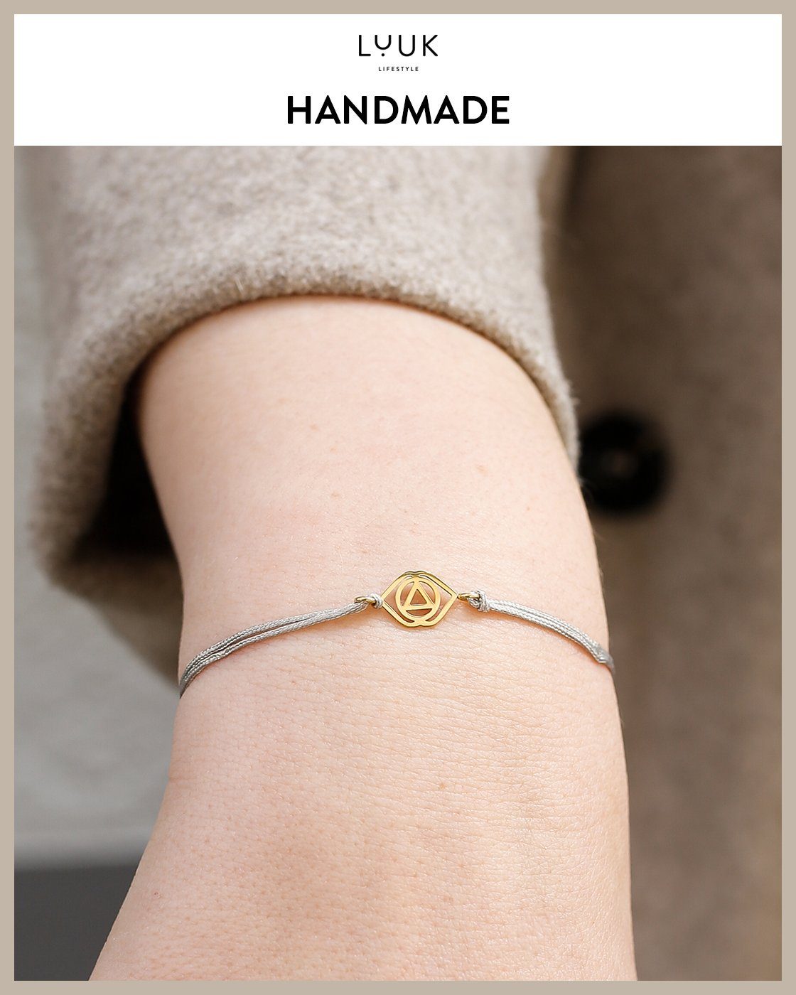 LUUK LIFESTYLE Freundschaftsarmband Dreieck, handmade, mit Happiness Spruchkarte