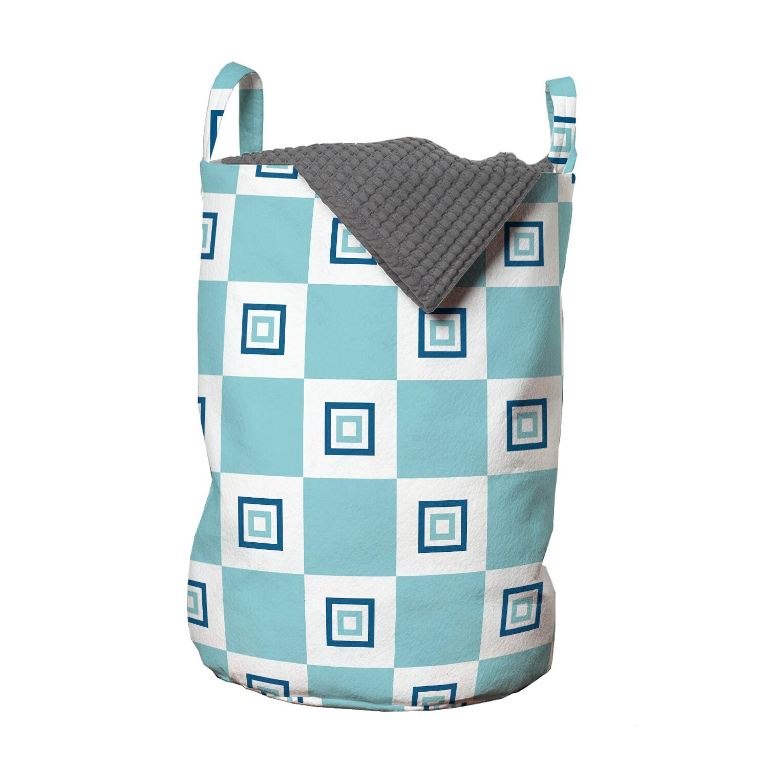 Abakuhaus Wäschesäckchen Wäschekorb mit Waschsalons, Nested für Kunst Kordelzugverschluss Griffen Geometrisch Squares Retro