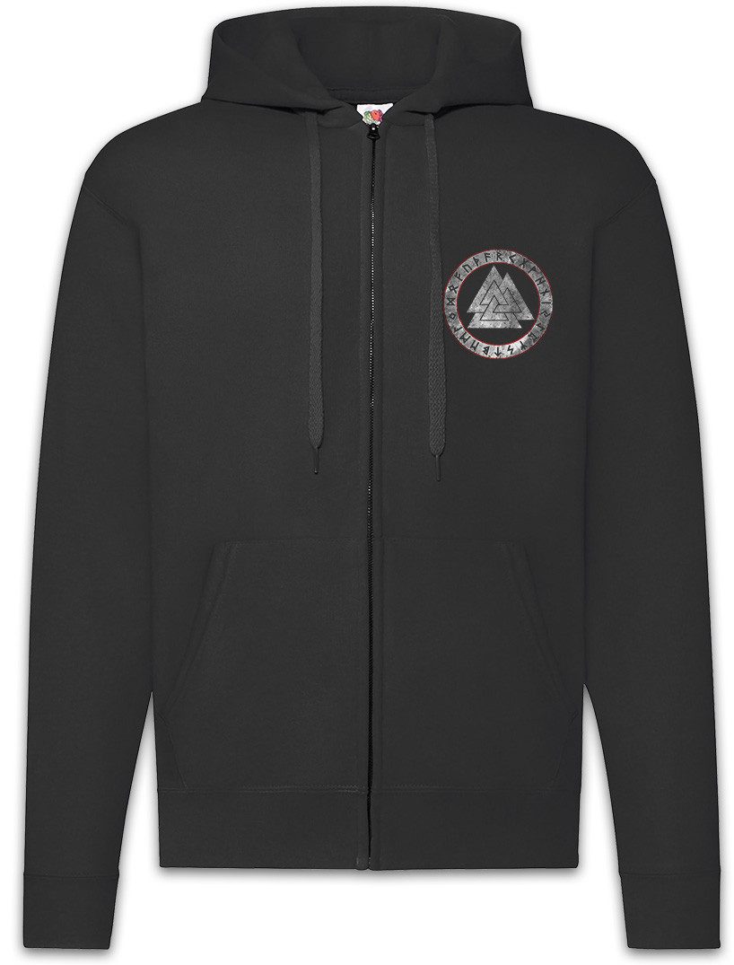 Urban Backwoods Sweatjacke Viking Runes Zipper Hoodie Wotansknoten Paganism Thor Heidentum Odin (1-tlg) Newpaganism Loki Midgard Wikinger