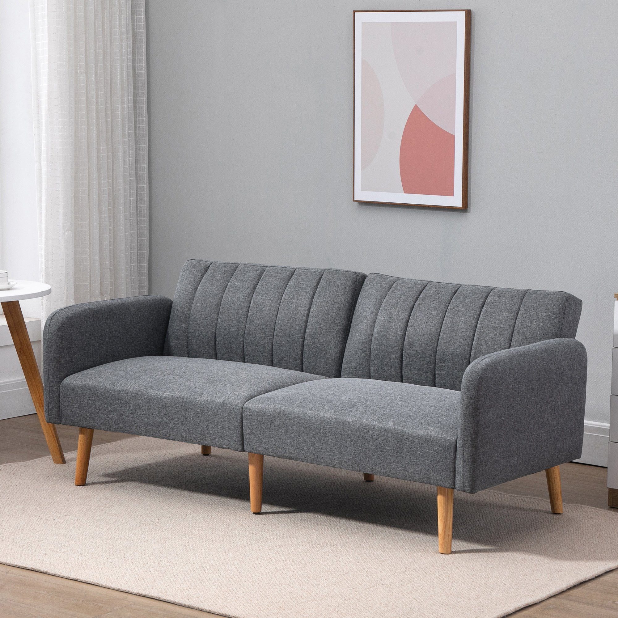 HOMCOM Schlafsofa 2-Sitzer Stoffsofa Bettsofa mit Schlaffunktion Sofagarnit günstig online kaufen