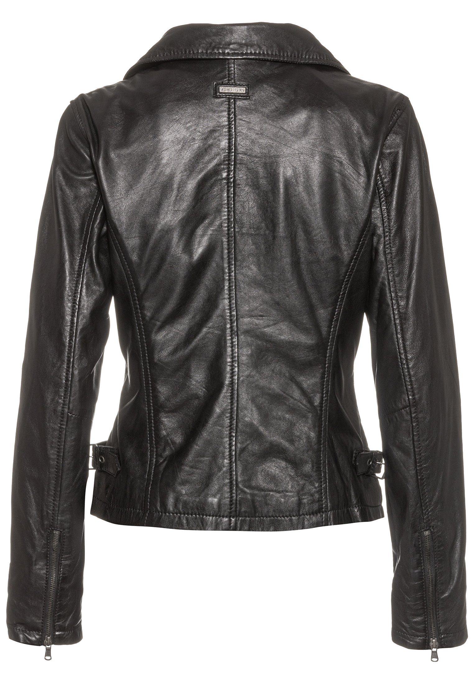 Schwarz im Style klassichen CBL Lederjacke Biker Lederjacke