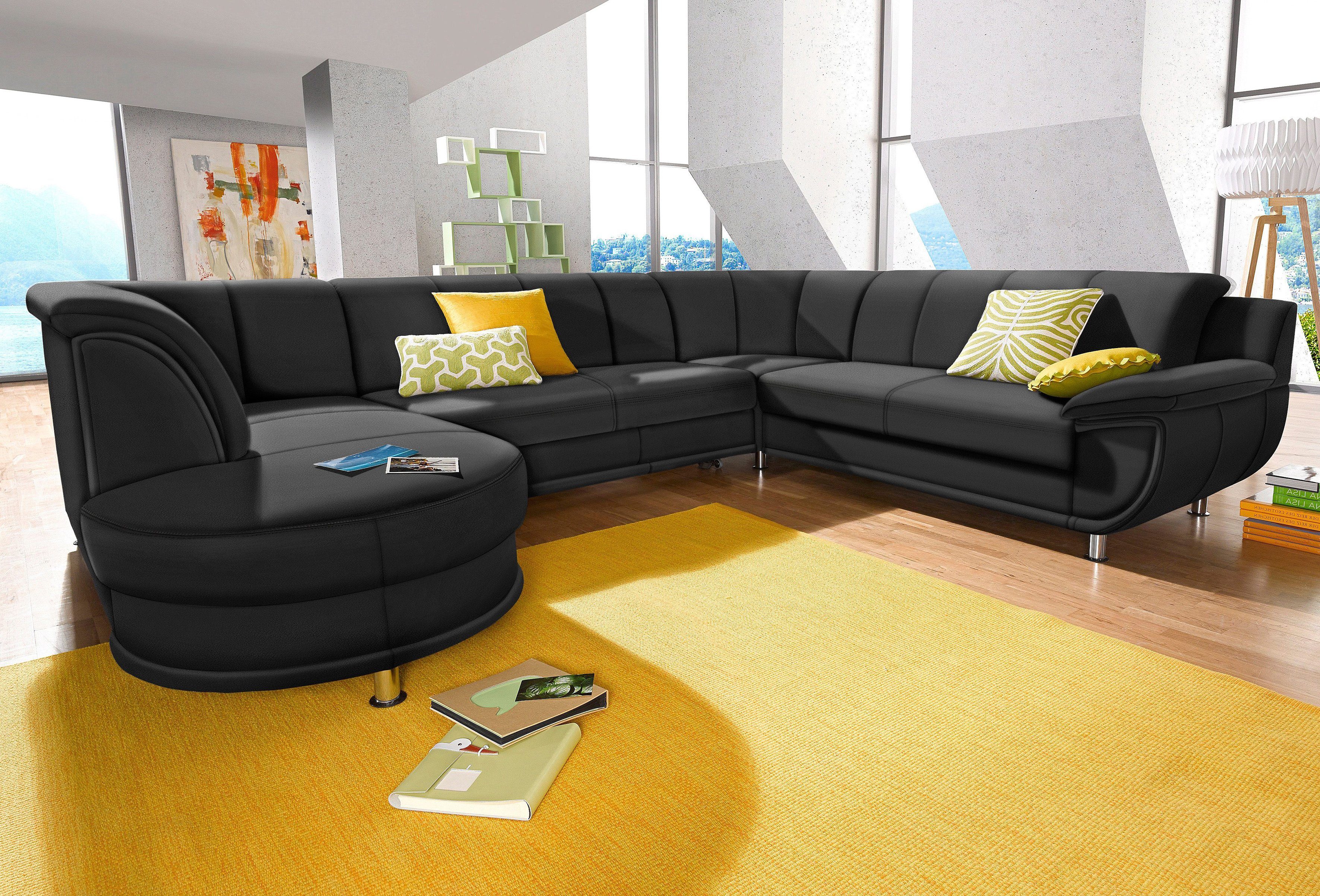 TRENDMANUFAKTUR Wohnlandschaft Rondo, U-Form, inkl.Federkern, wahlweise mit Bettfunktion