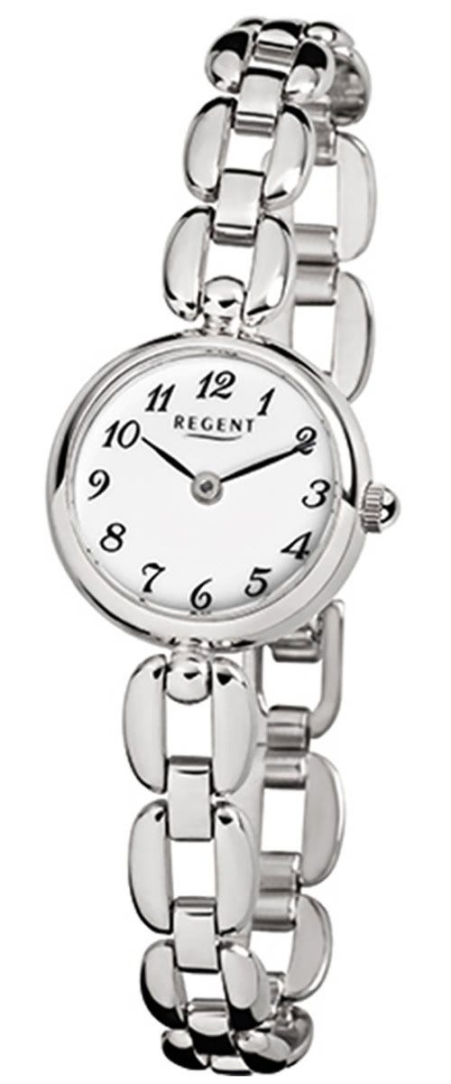 Regent Quarzuhr Regent Damen-Armbanduhr silber Analog F-802, (Analoguhr), Damen Armbanduhr rund, klein (ca. 20mm), Edelstahlarmband