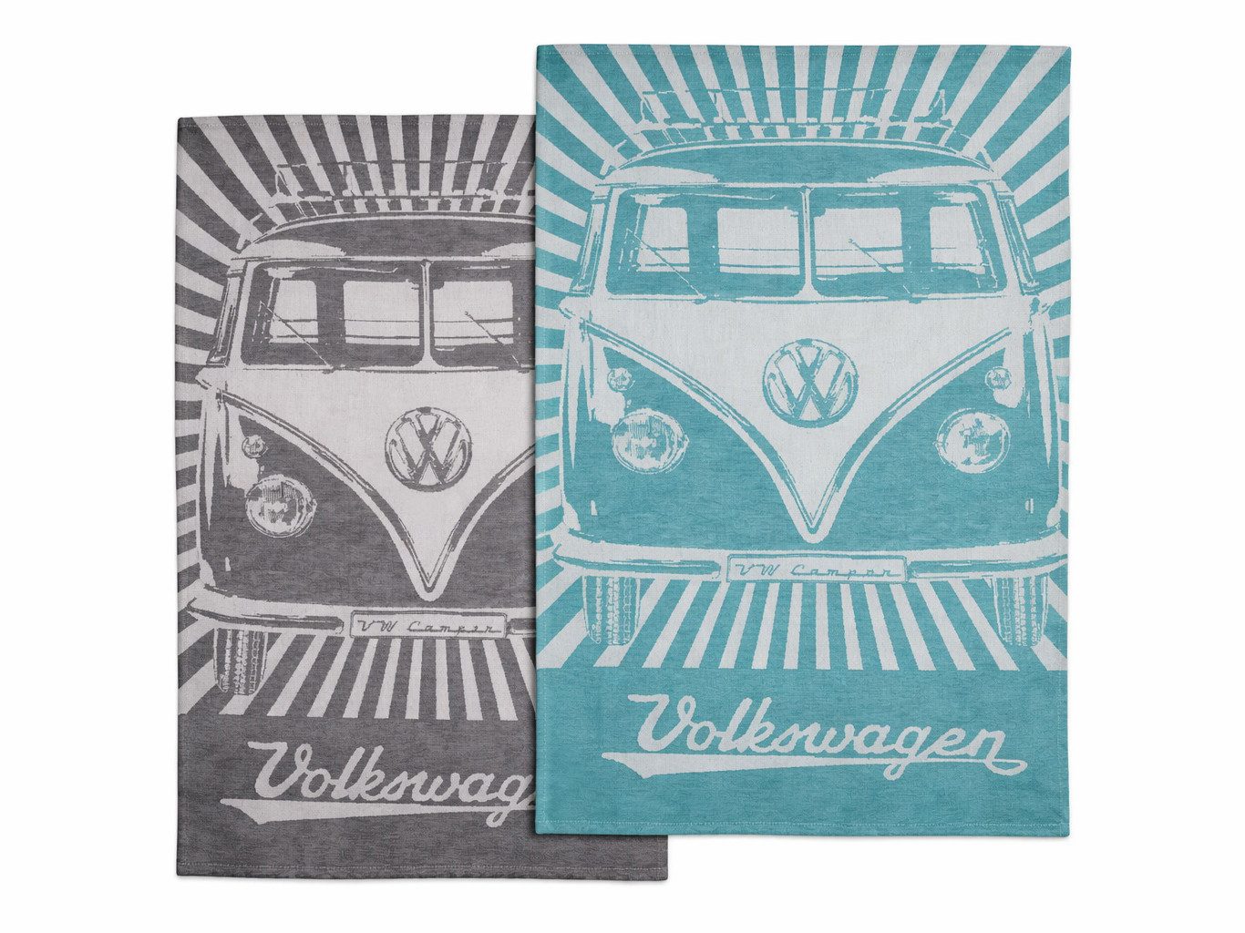 VW Collection by BRISA Geschirrtuch Volkswagen Küchentuch im T1 Bulli Bus Design, (2er-Set)