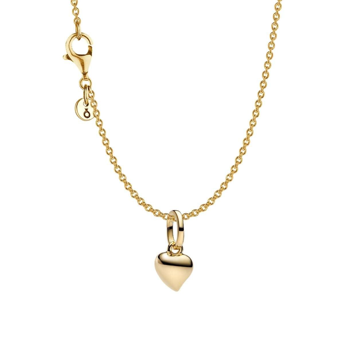 Pandora Herzkette 21208, für Damen Schmuck-Set Kette mit Anhänger Mini Herz Goldfarben