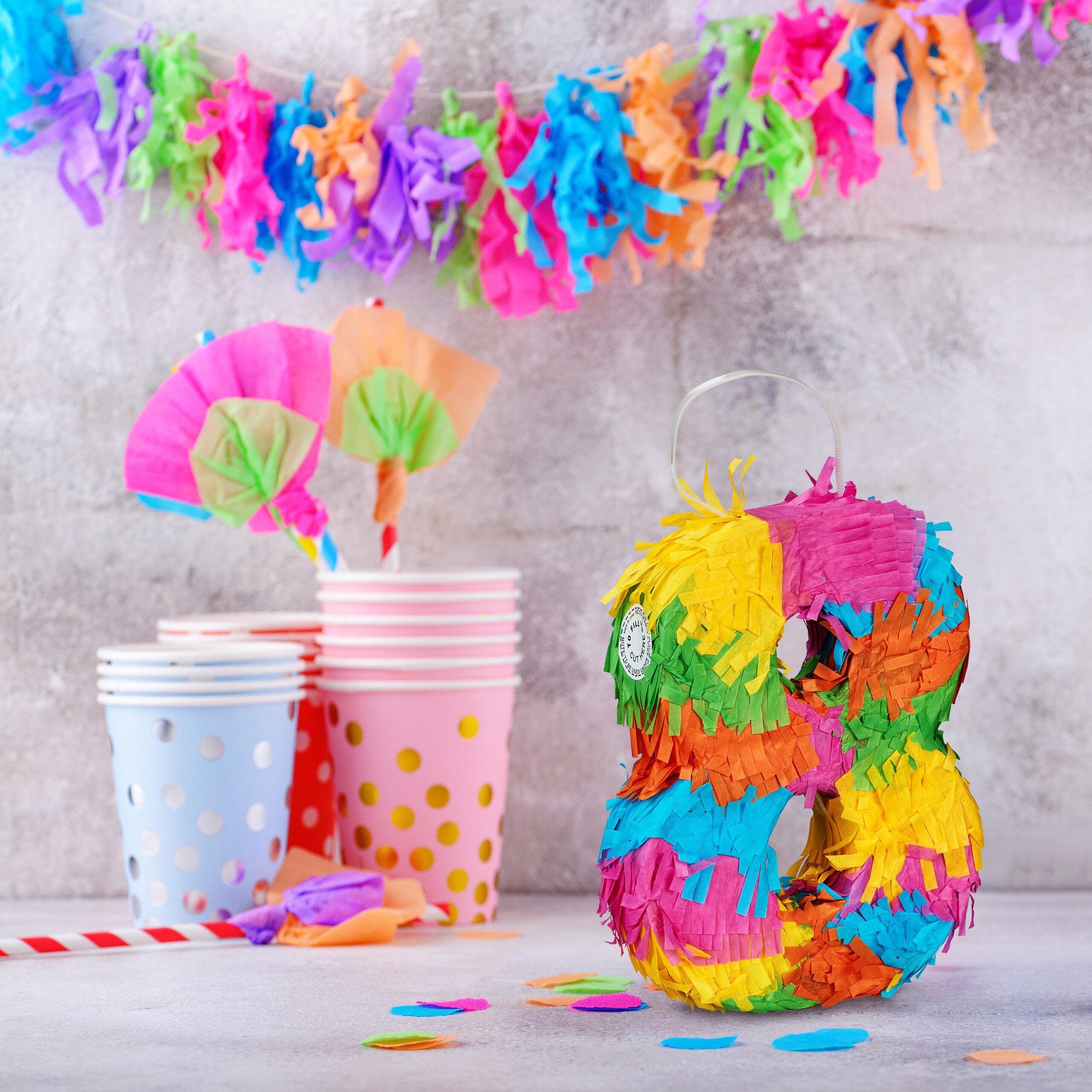 relaxdays Pinata Mini Pinata Zahl 8