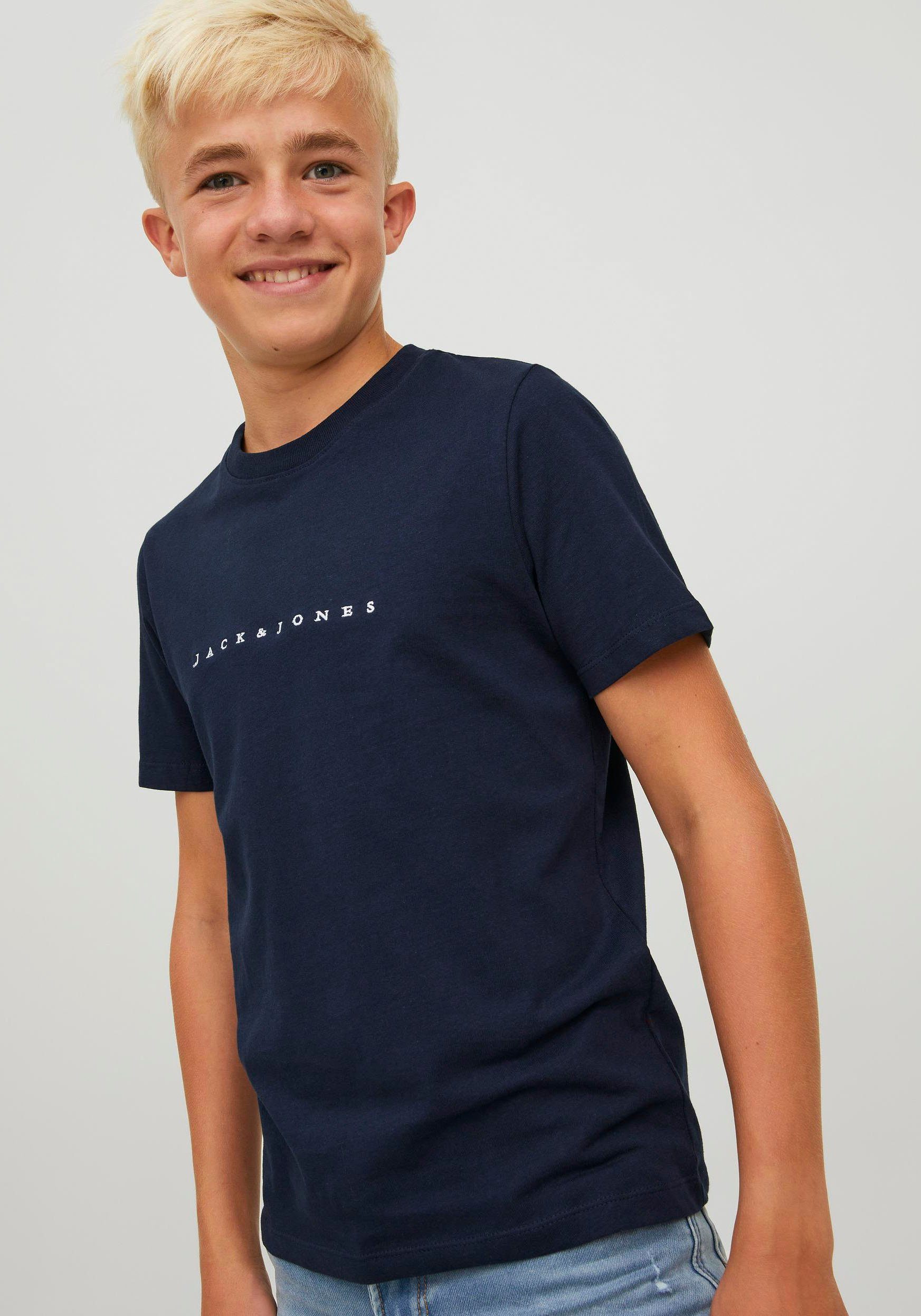 Jack & NECK SS Junior T-Shirt JORCOPENHAGEN Print NOOS CREW Blazer TEE Jones JNR Navy