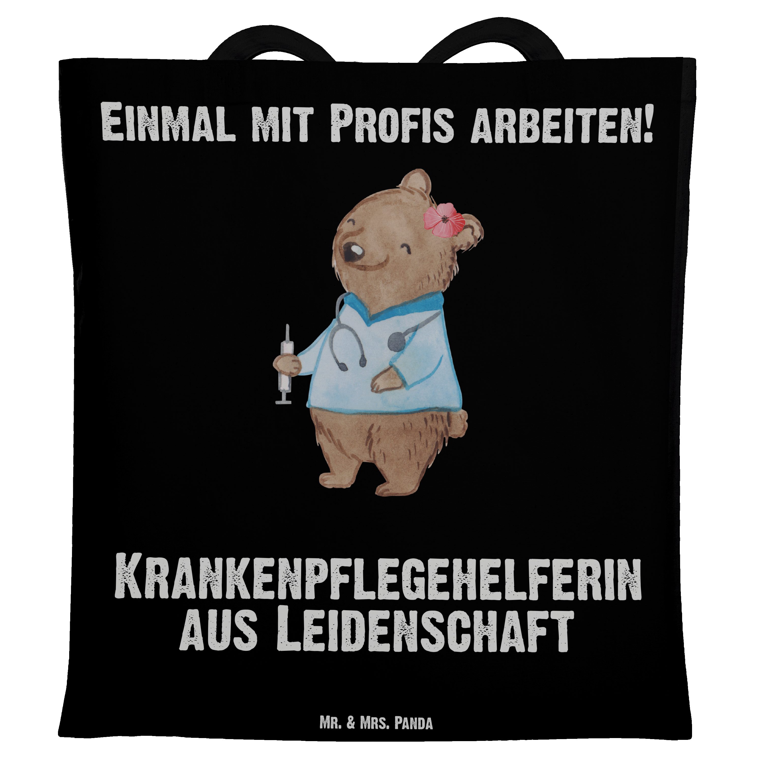 Mr. & Mrs. E Leidenschaft - Tragetasche Rente, Krankenpflegehelferin Geschenk, Schwarz Panda - aus (1-tlg)