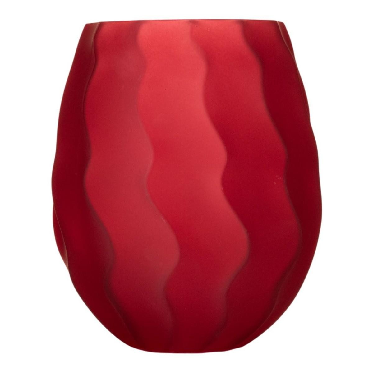INNA-Glas Dekovase Blumenvase NASHDI, Wellenmuster, pink, 26cm, Ø21cm