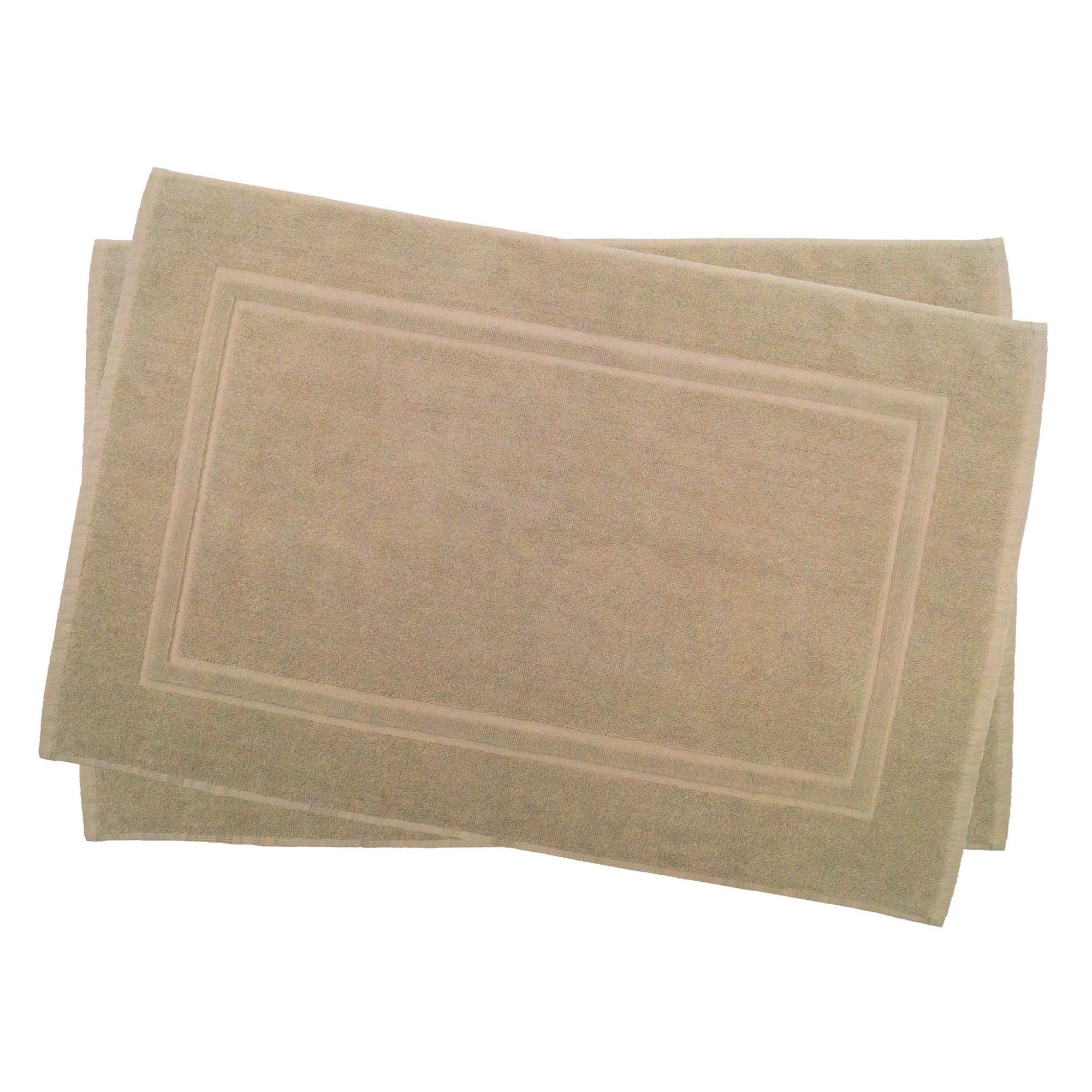 Julie Julsen Badematte 2-Badematte-Sand-50 x 40 cm, Baumwolle, Doppelrahmen