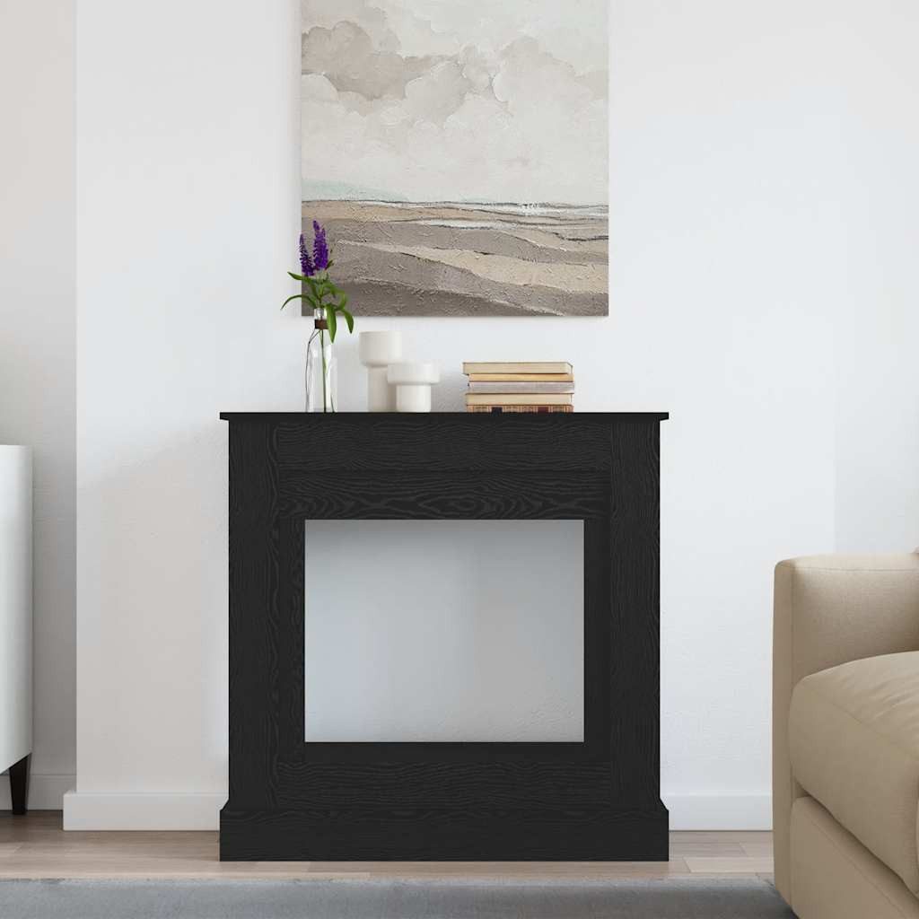 vidaXL Kaminumbauschrank Kaminumrandung Schwarz Eichen-Optik 90x30x90 cm Holzwerkstoff
