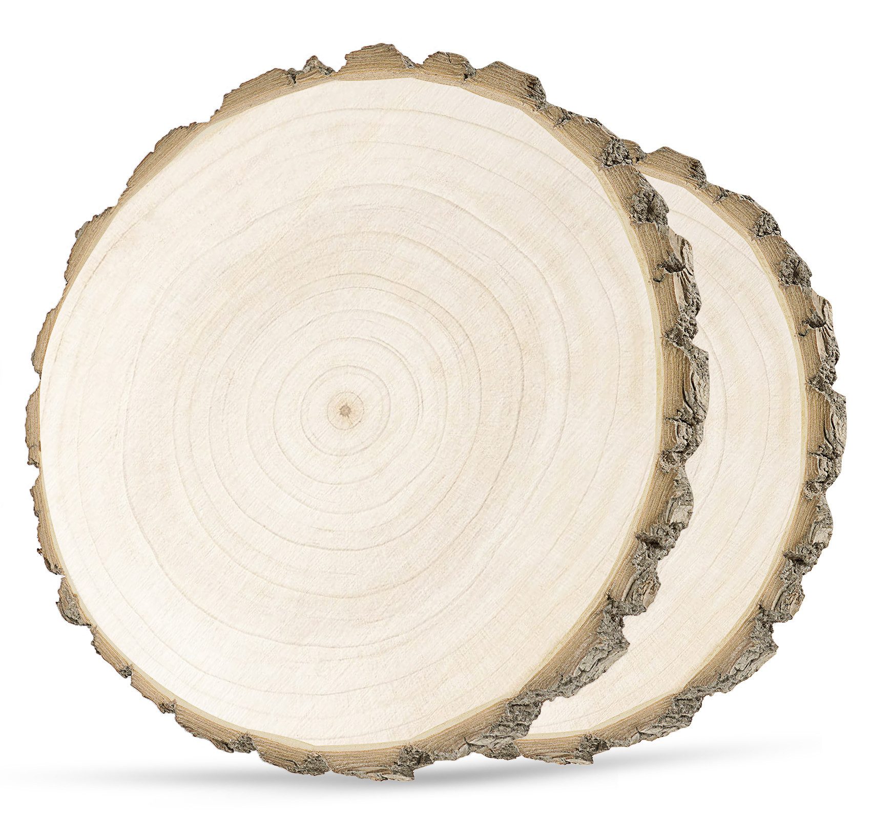 ElitVita Bastelnaturmaterial Holzscheiben Baumscheiben, Kiefernholz, Ungebohrte, Holzkreise, (2-tlg), für DIY Handwerk Hochzeit Weihnachten Dekoration