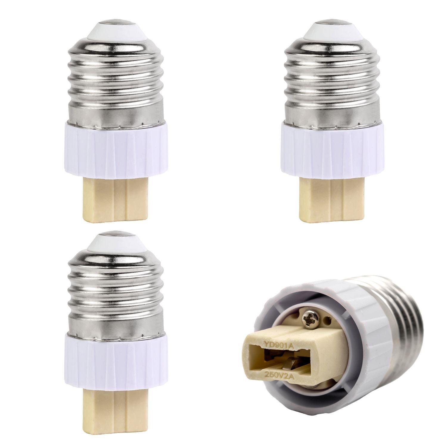 Intirilife Лампыfassung, (4-St), 4x E14 auf GU10 Лампыsockel Adapter in WEISS