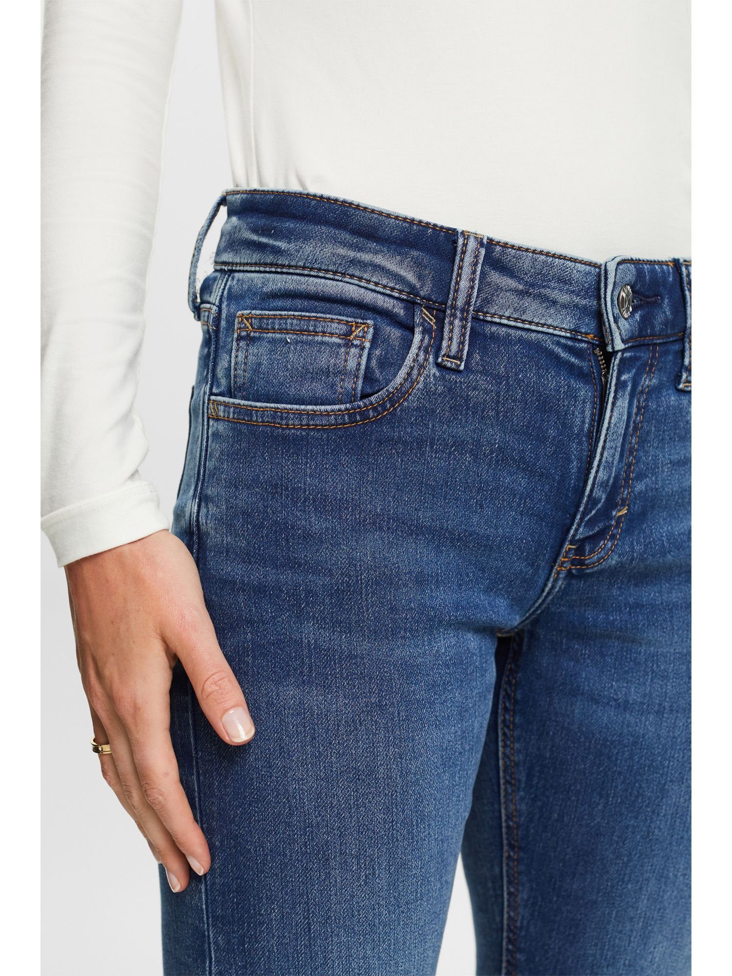 Esprit Slim-fit-Jeans Slim Stretchjeans MEDIUM Fit WASHED BLUE