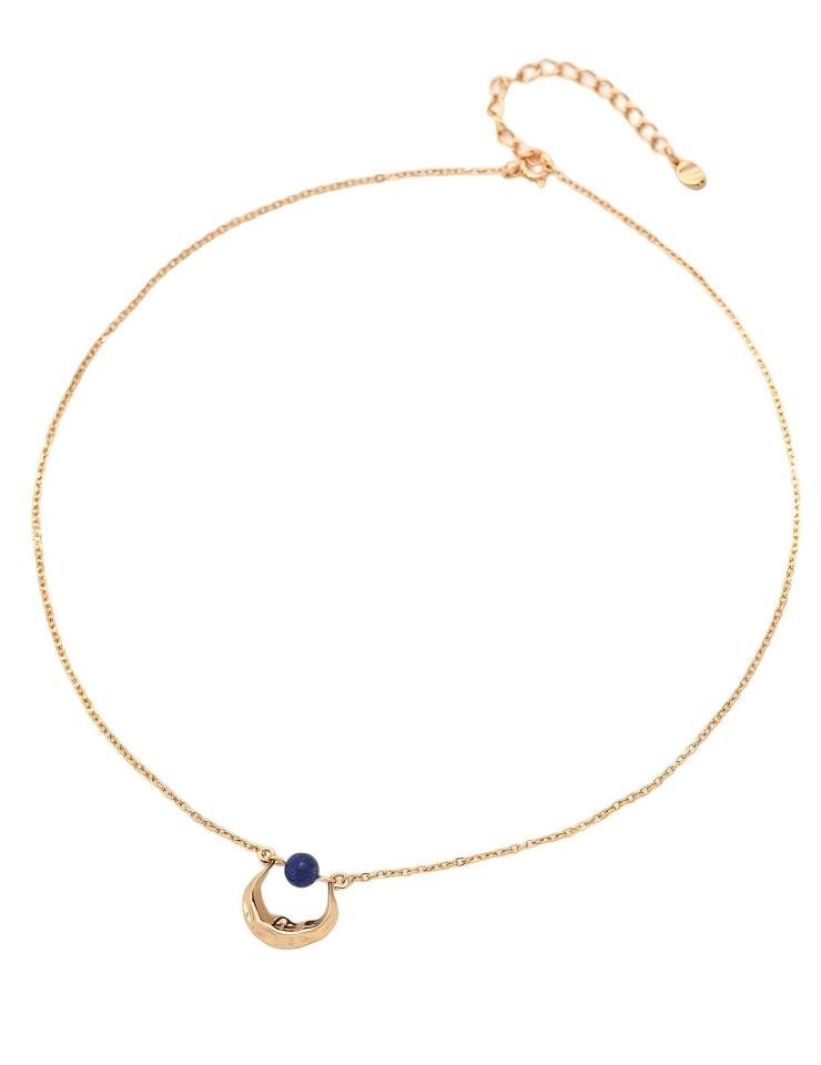 Jumpeak Kette mit Anhänger S925 Silber Kette,Lapislazuli Mond Anhänger,Damen Schmuck Geschenk, 18K Vergoldet Kette,Vintage Halskette,Jahrestag,Muttertag,Weihnachten