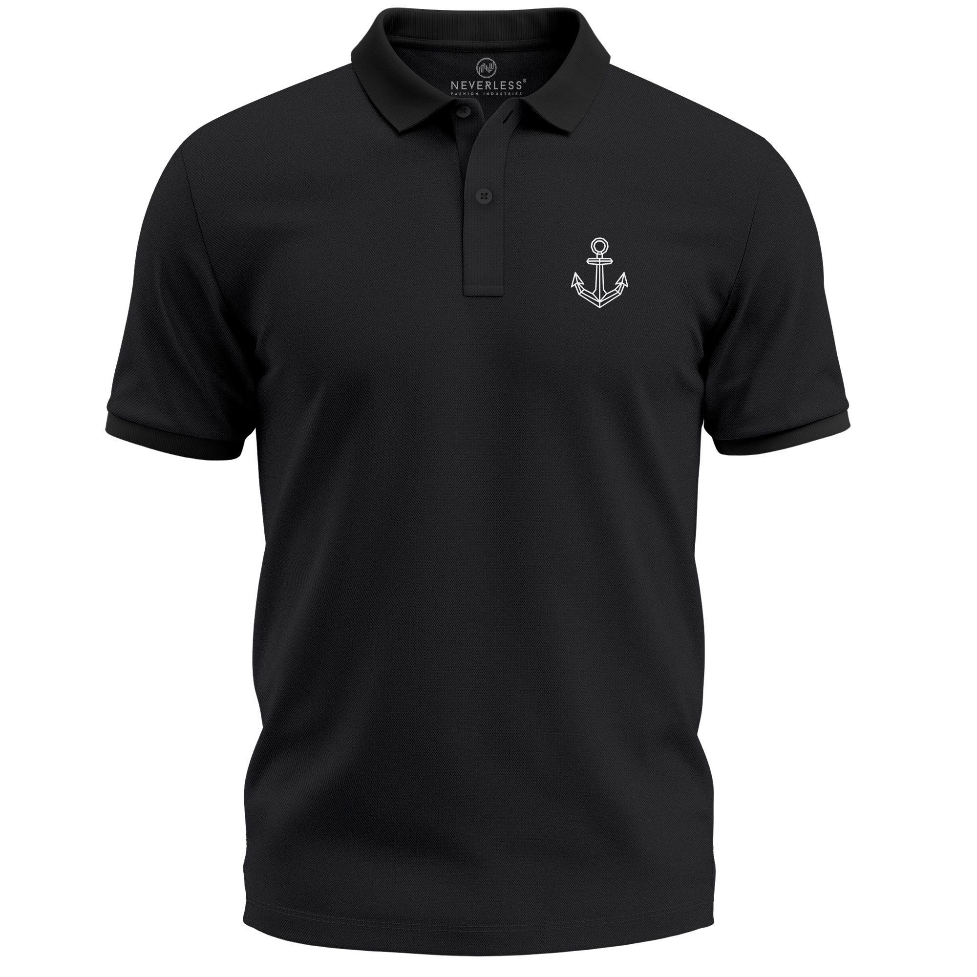 Neverless Poloshirt Poloshirt Herren mit Grafik Print – Kurzarm Polo Sommer Maritimes mit Print