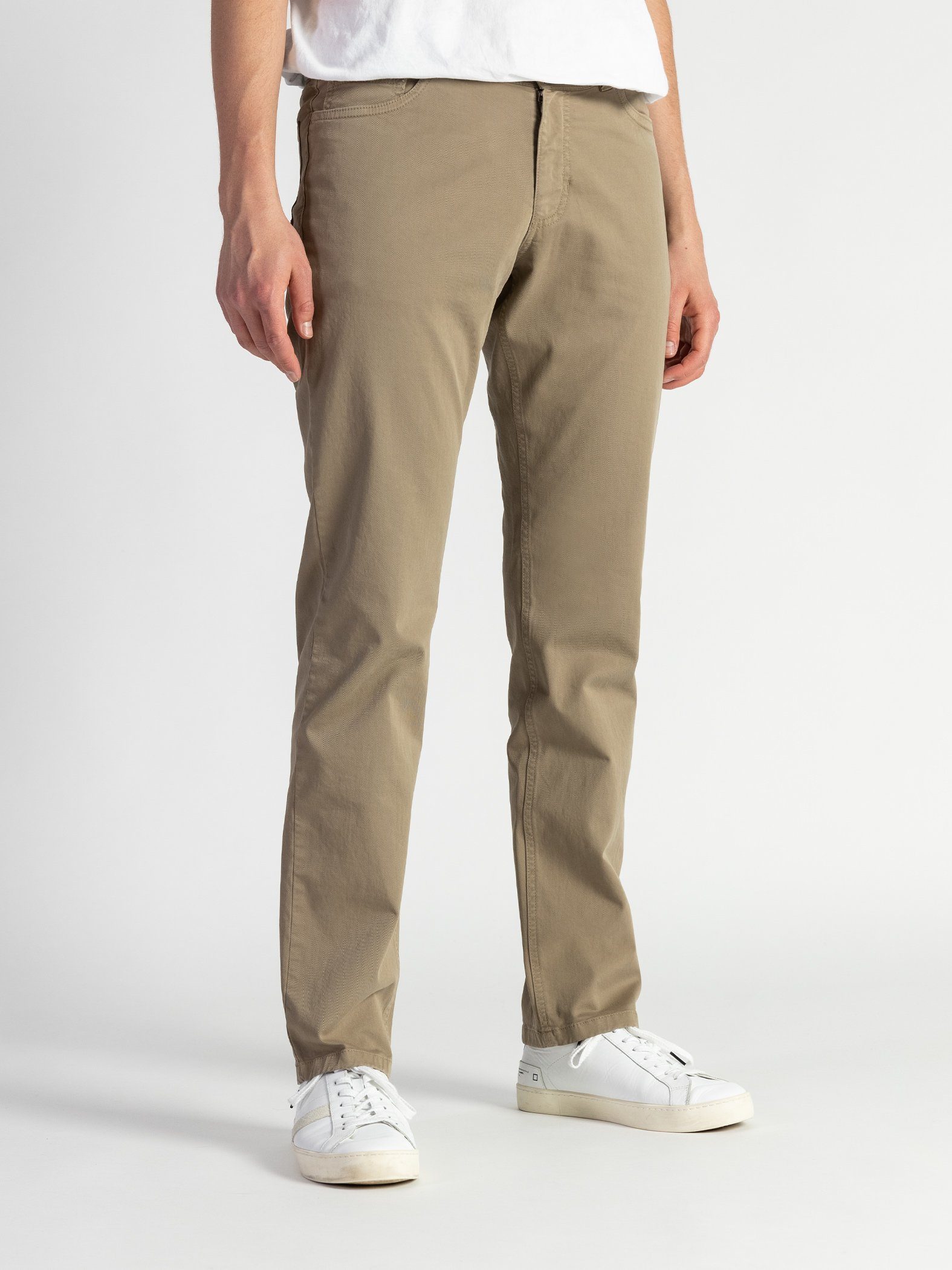 TwoMates Stoffhose 5-Pocket mit elastischem Bund, Farbauswahl, GOTS-zertifiziert Beige | Stretchhosen