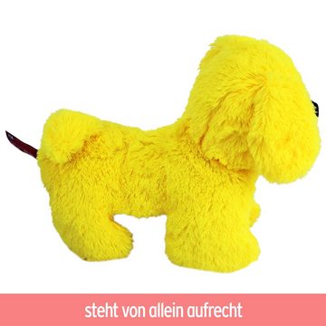 BEMIRO Tierkuscheltier Bunter Plüsch Hund stehend farbig sortiert - ca. 23 cm