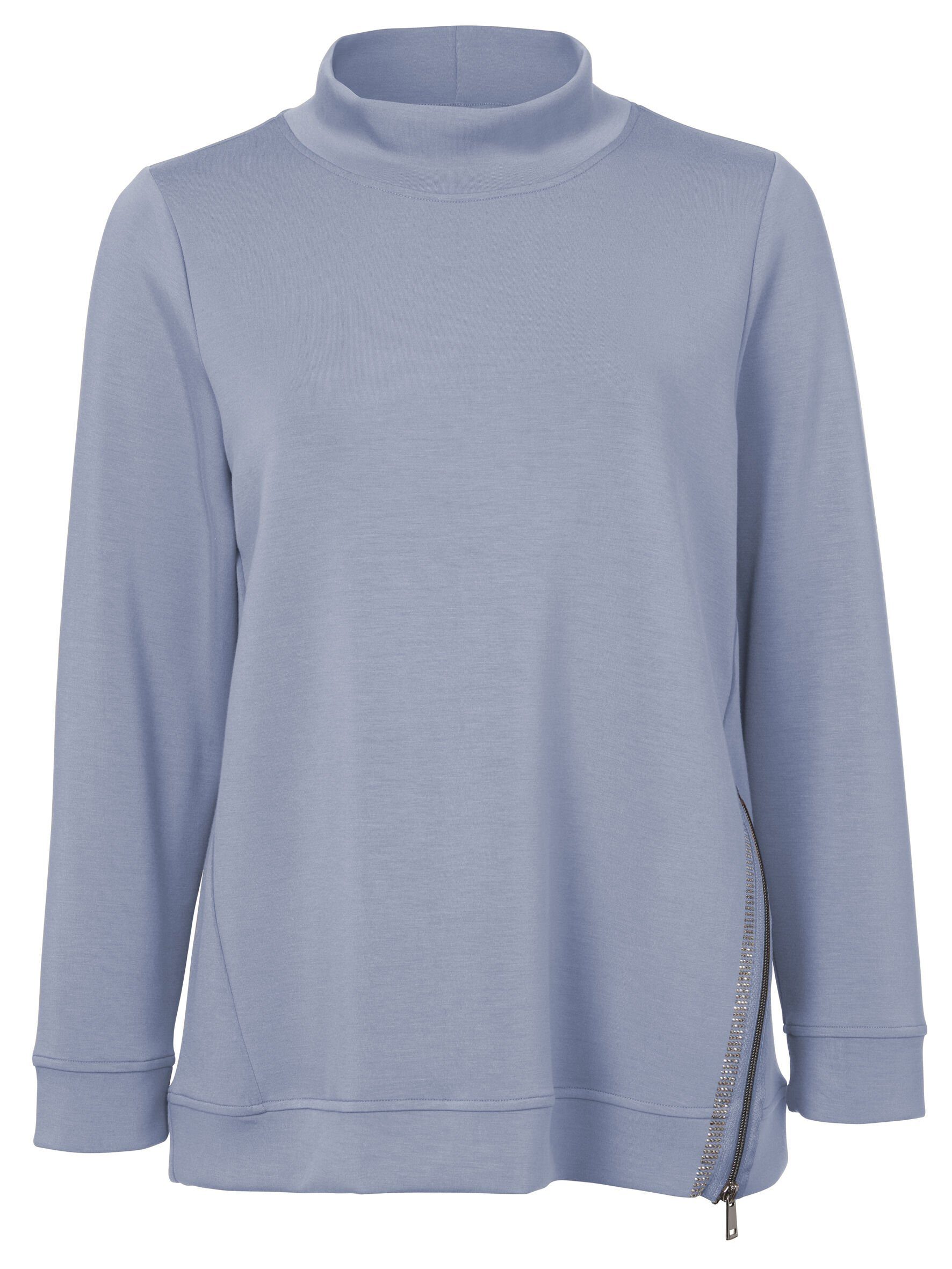 VIA APPIA DUE Sweatshirt Sportives Sweatshirt mit Schmucksteinen rauchblau