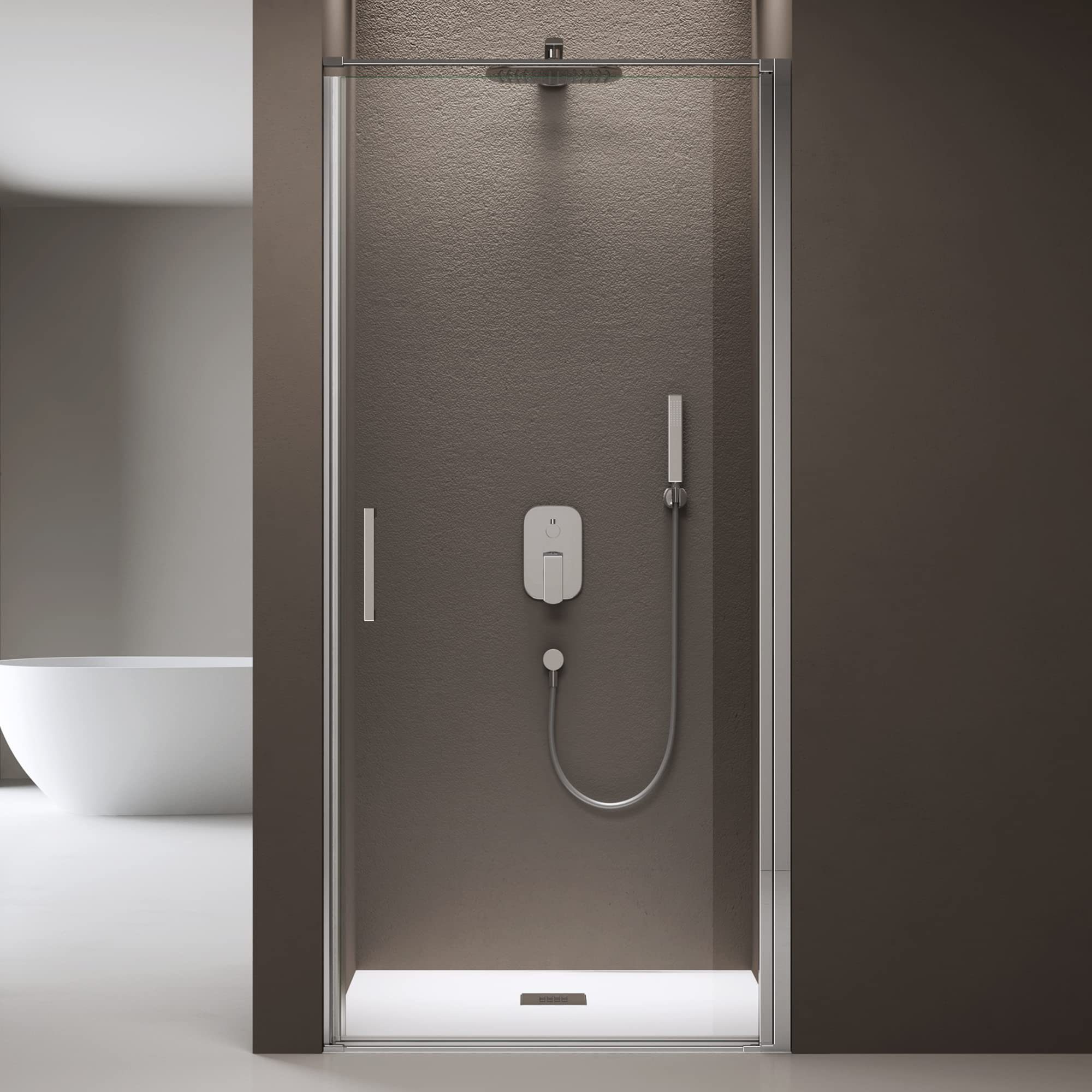 doporro Dusch-Drehtür Duschtür Nischentür dusche Duschabtrennung Duschkabine Teramo36, 75x195 cm, Einscheibensicherheitsglas