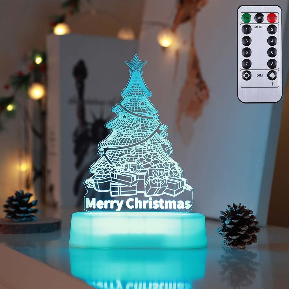 Rosnek LED Nachtlicht Weihnachtsmotiv, 3D-Effekt, 7 Farben, Fernbedienung, günstig online kaufen