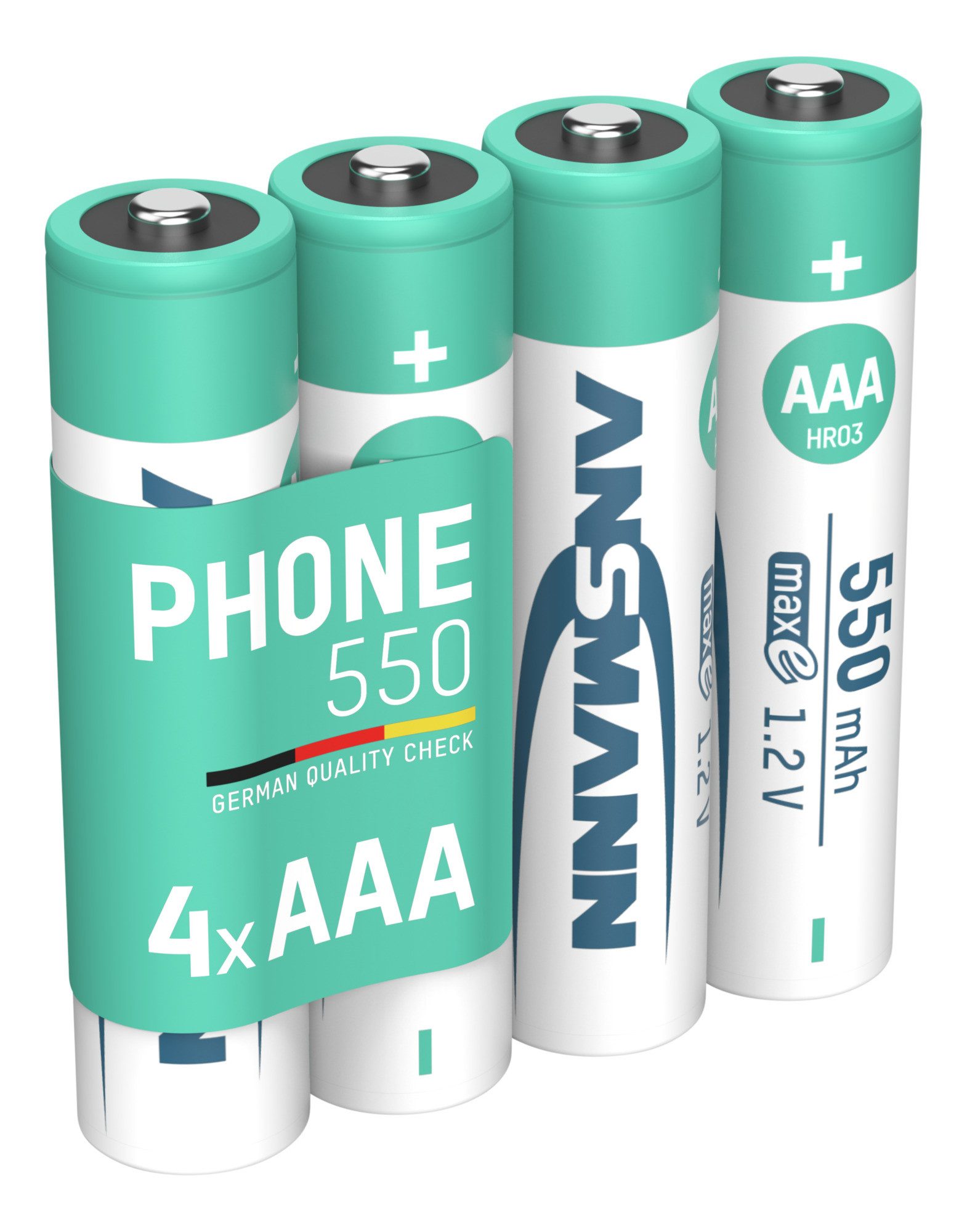 ANSMANN AG Telefon Akku AAA, 4 Stück, 550mAh 1,2V, DECT Akku 550 mAh (1.2 V)