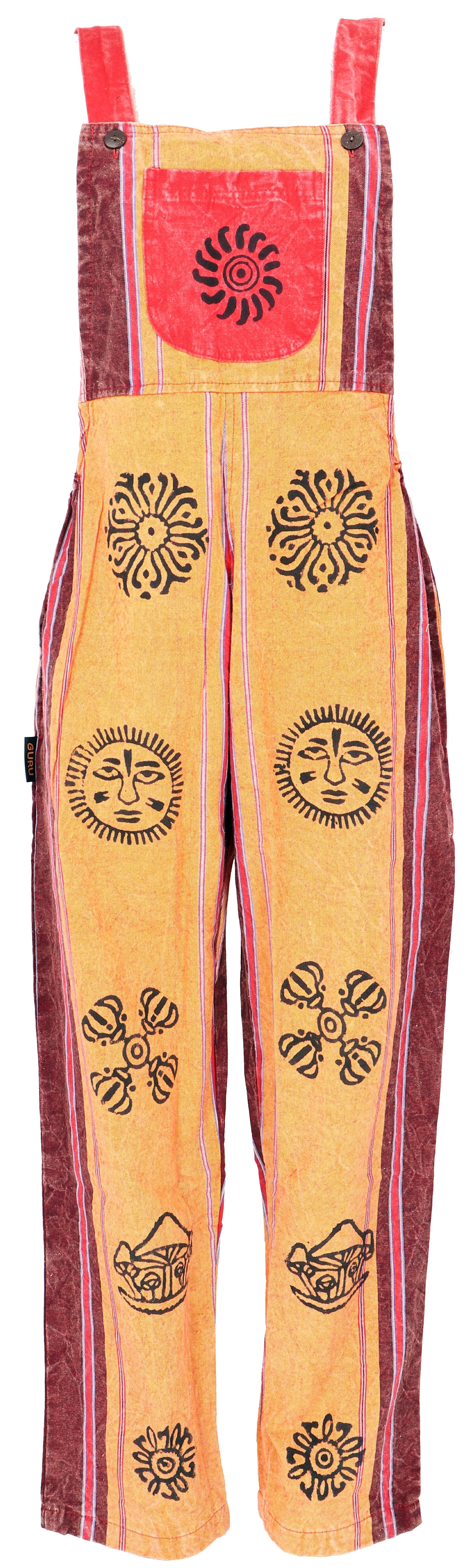 Guru-Shop Relaxhose Latzhose, Ethno Style Boho oversize Einteiler,.. alternative Bekleidung