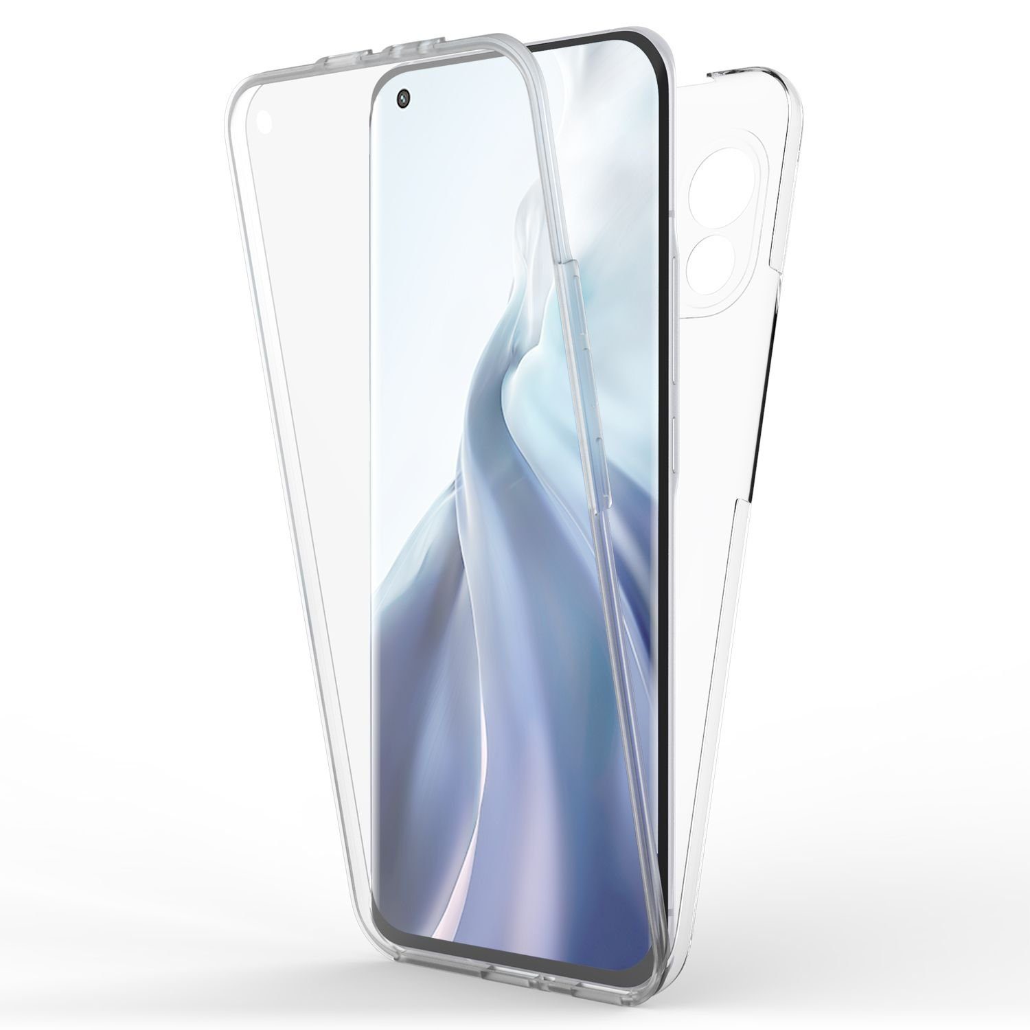 Nalia Smartphone-Hülle Xiaomi Mi 11, Klare 360 Grad Hülle / Rundumschutz / Transparent / Displayschutz Case
